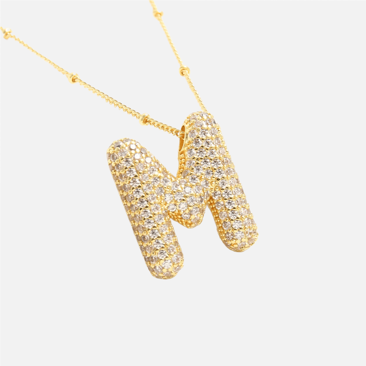 ICED Slim Bubble Initial Necklace - Jewelled Me