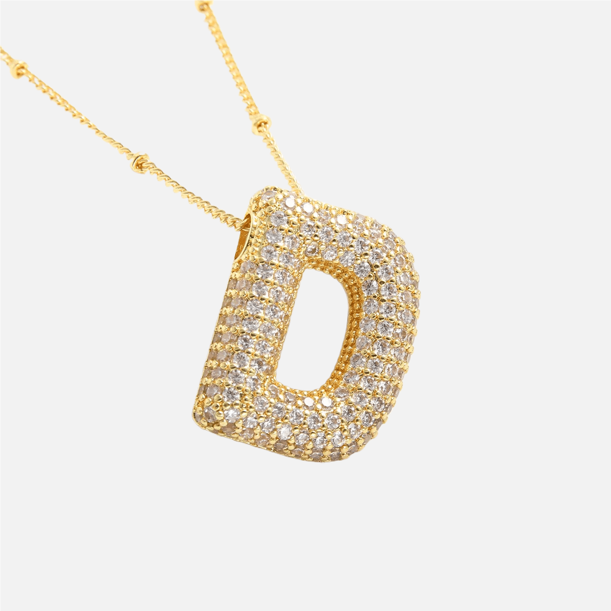 ICED Slim Bubble Initial Necklace - Jewelled Me