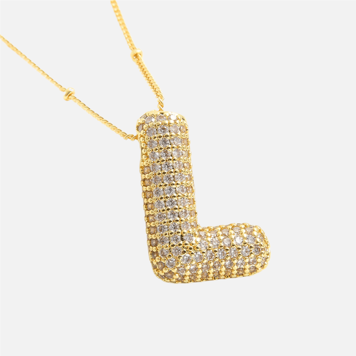 ICED Slim Bubble Initial Necklace - Jewelled Me