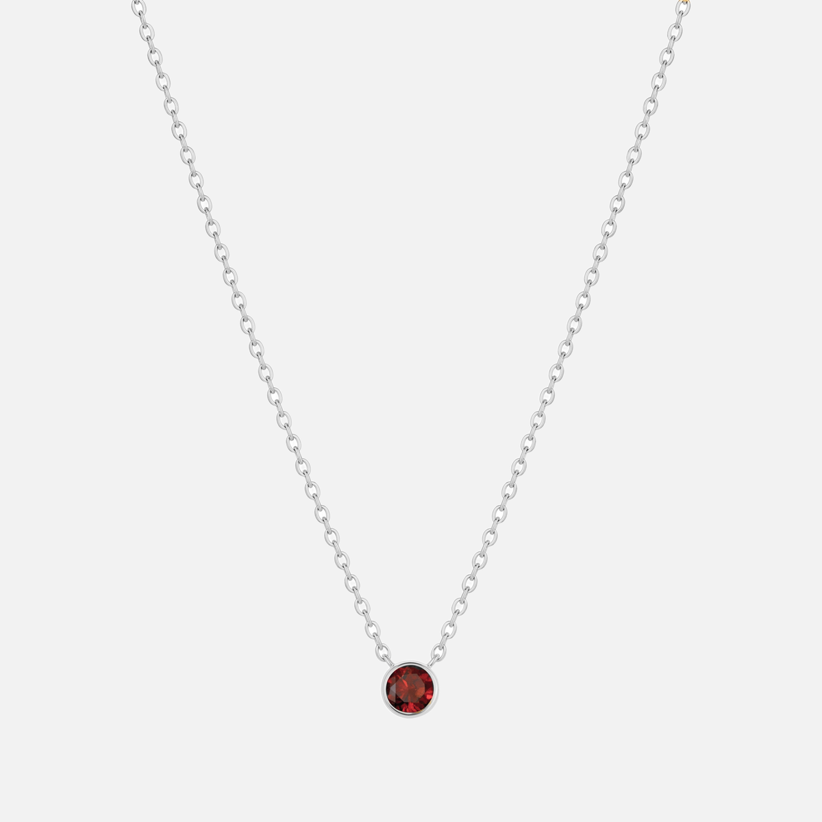 Solitaire Bezel Birthstone Necklace