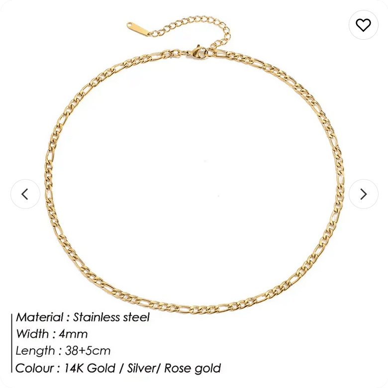 Figaro Chain Necklace (14k Gold-Plated) - Jewelled Me