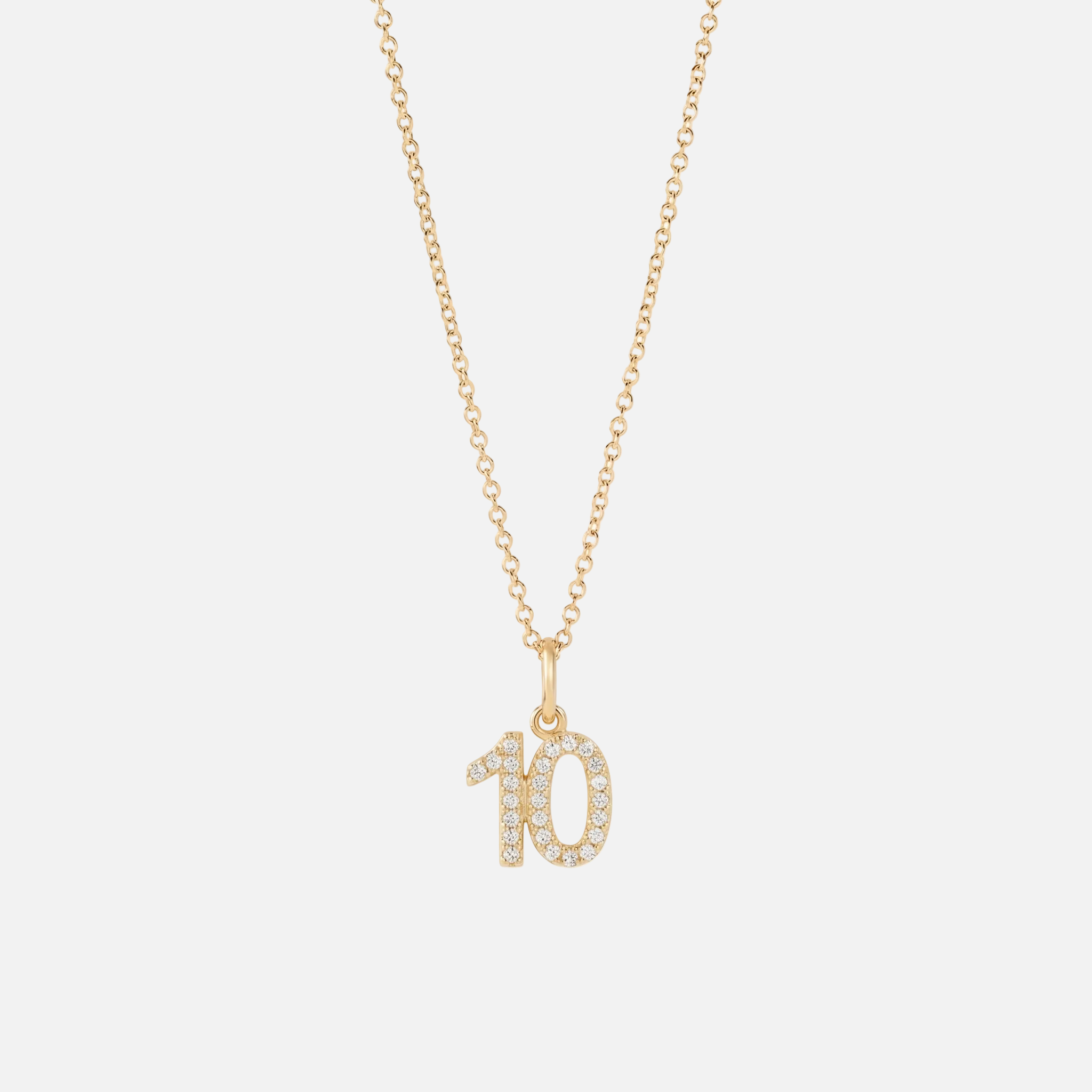 Mini Pave Custom Number Necklace - Jewelled Me