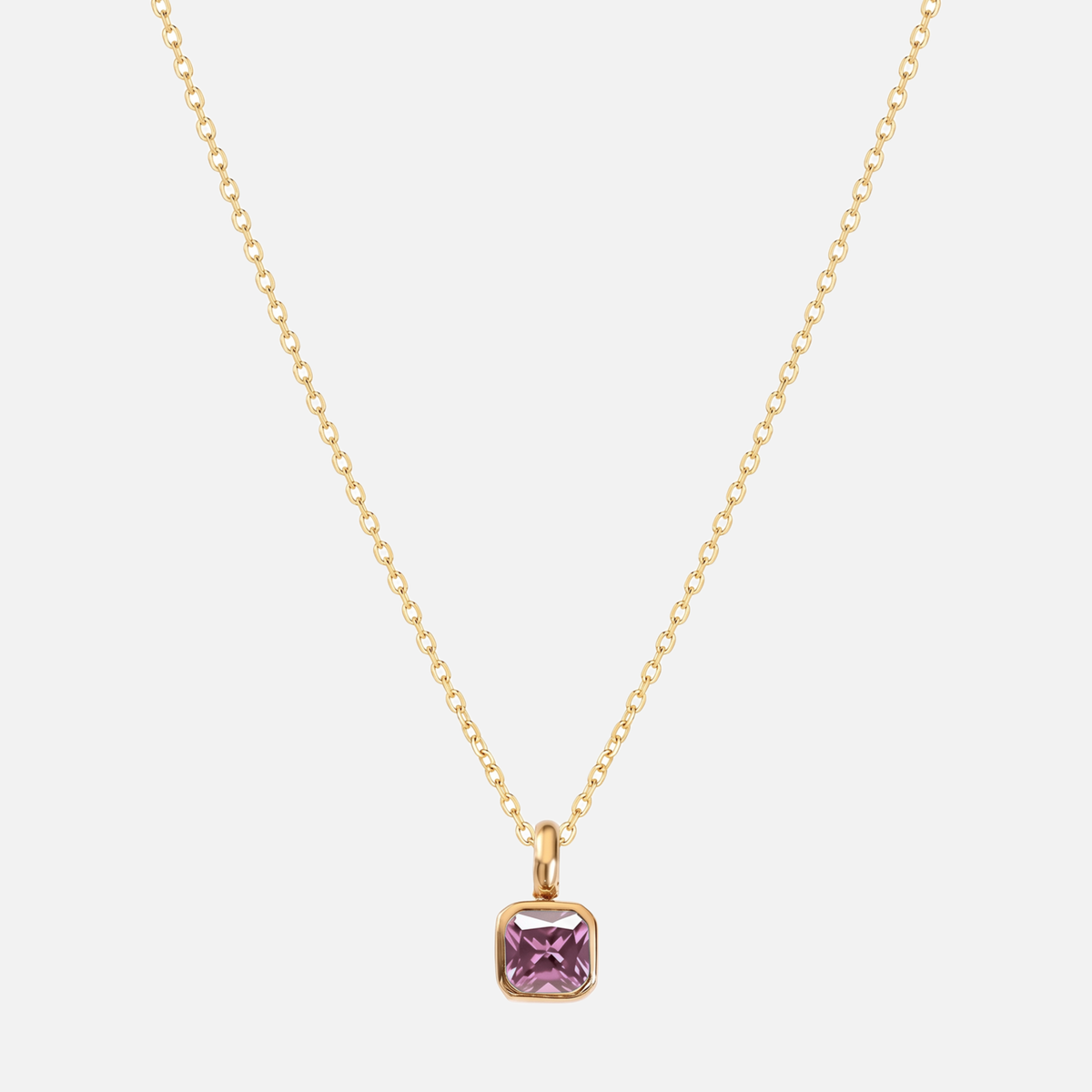 Carré Birthstone Necklace