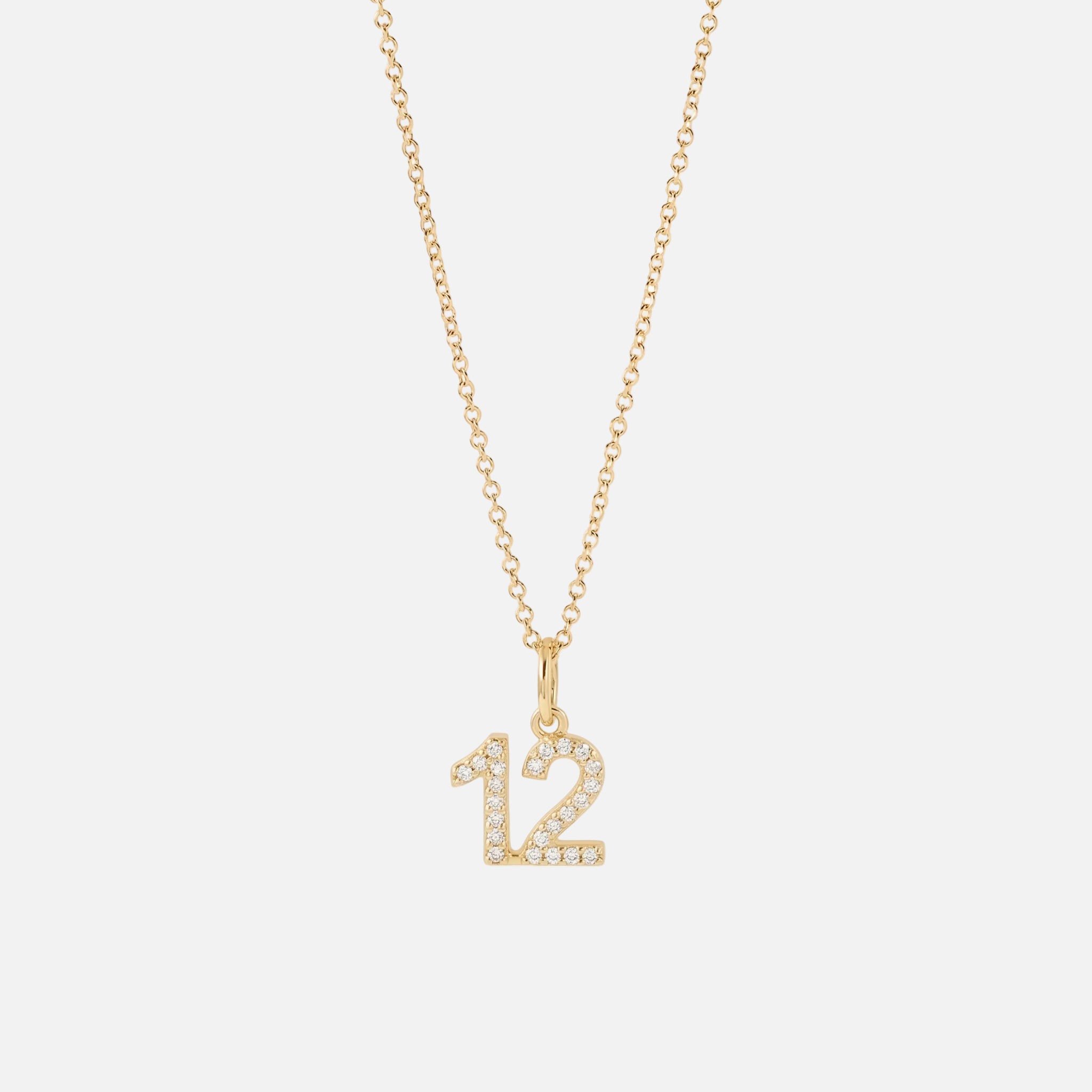 Mini Pave Custom Number Necklace - Jewelled Me