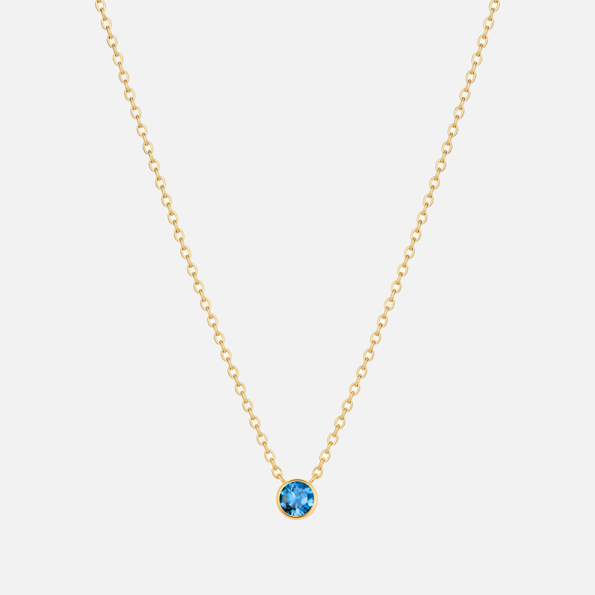 Solitaire Bezel Birthstone Necklace