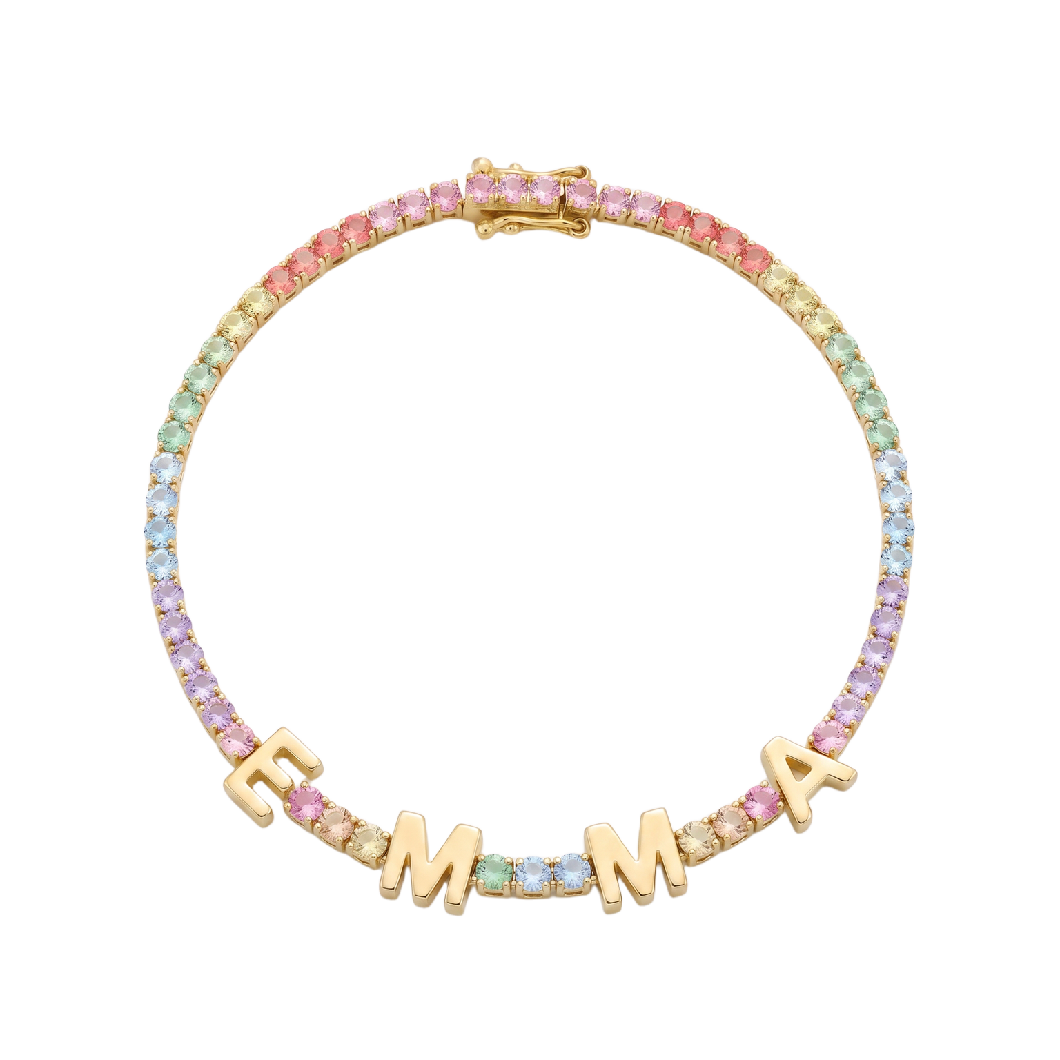 Custom Name Multi-Colour Tennis Bracelet