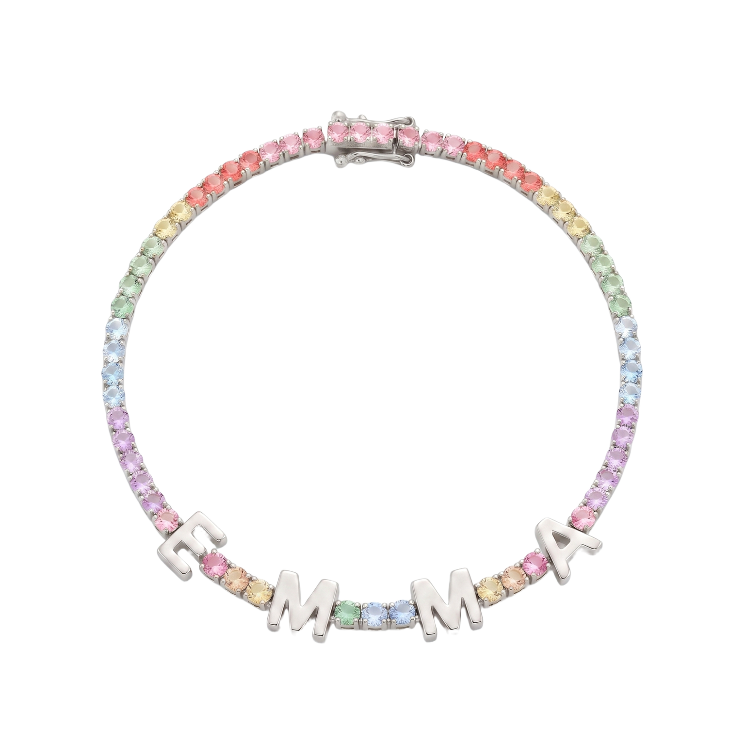 Custom Name Multi-Colour Tennis Bracelet