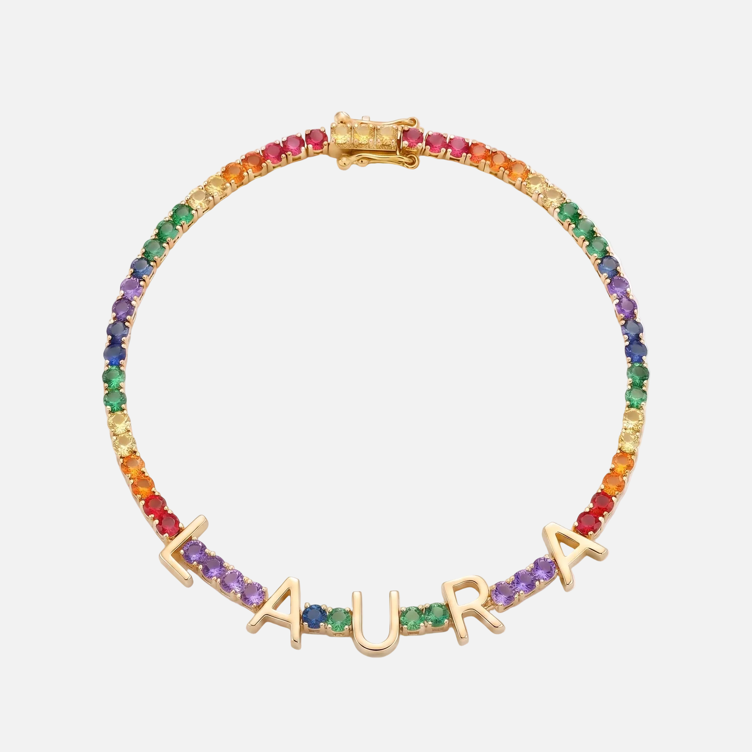 Custom Name Multi-Colour Tennis Bracelet