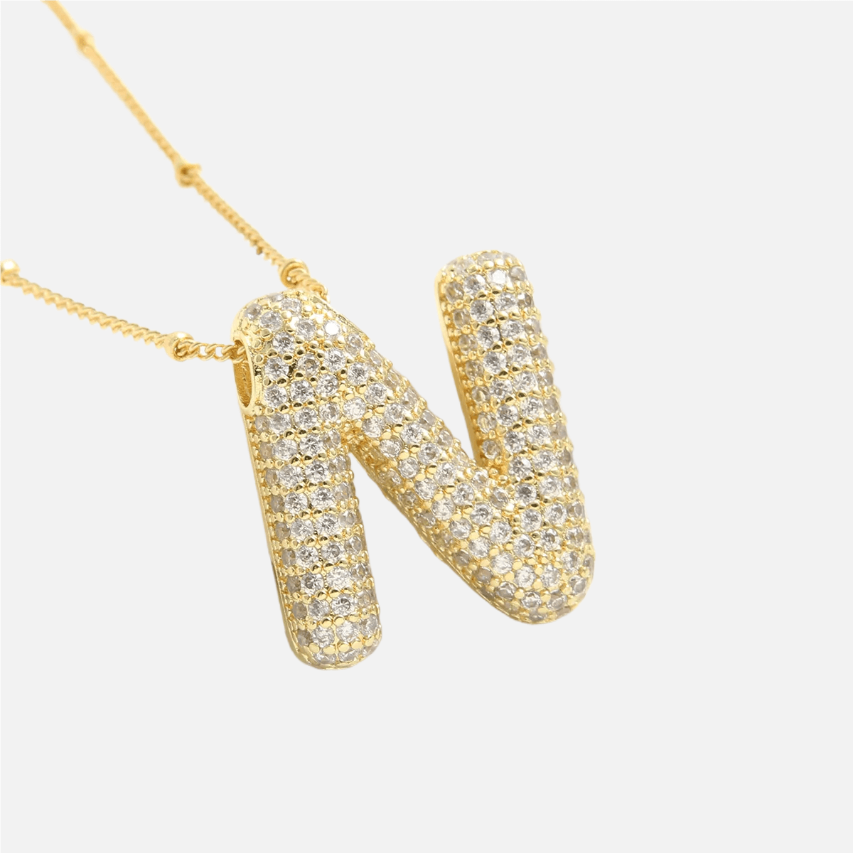 ICED Slim Bubble Initial Necklace - Jewelled Me