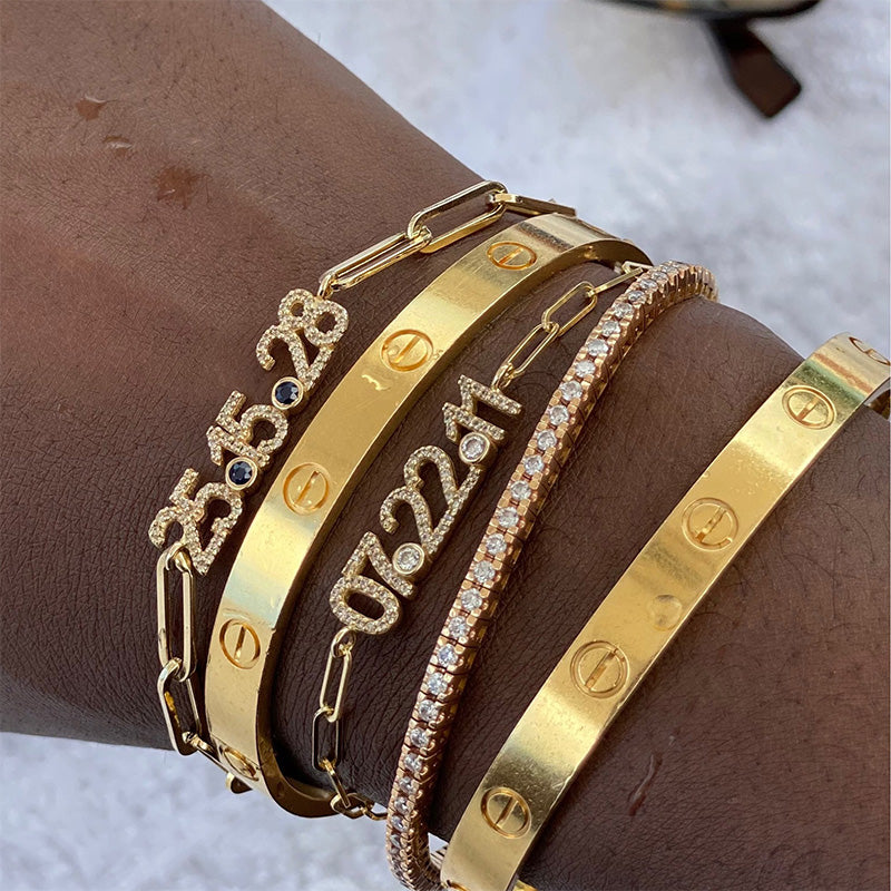 Pave Custom Date Bracelet - Jewelled Me