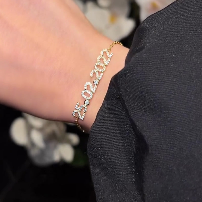 Pave Custom Date Bracelet - Jewelled Me