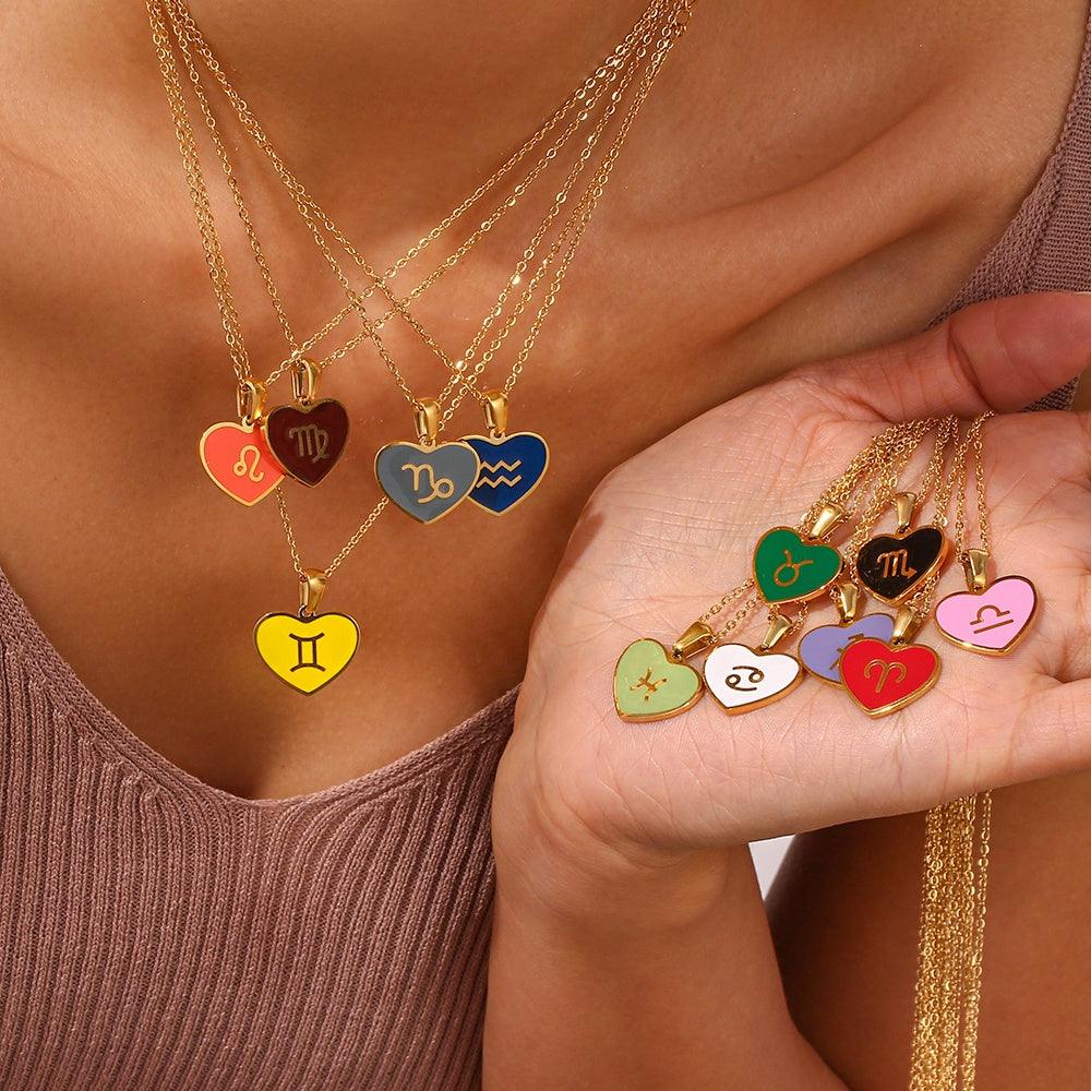 Coloured Zodiac Necklace - Jewelled Me