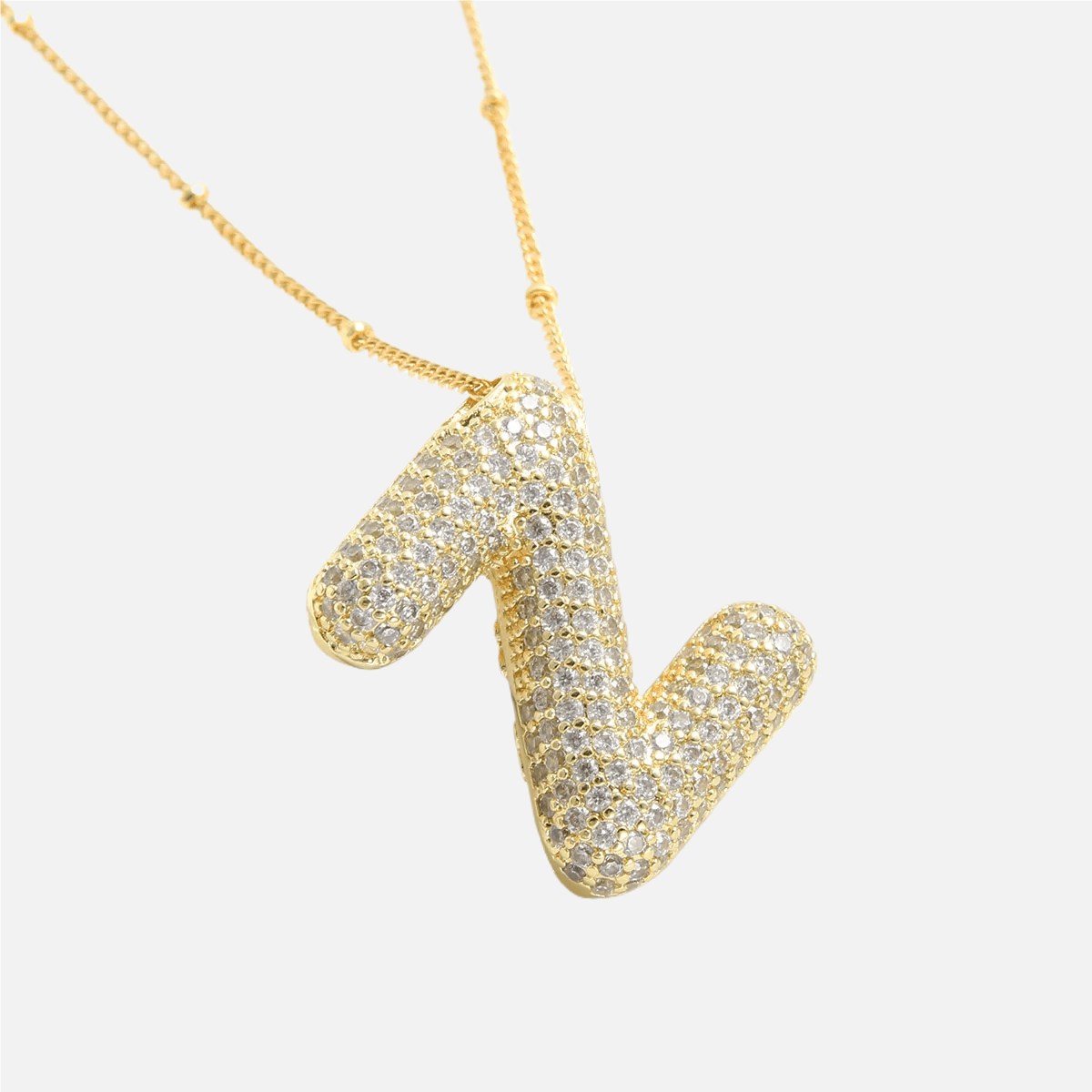 ICED Slim Bubble Initial Necklace - Jewelled Me