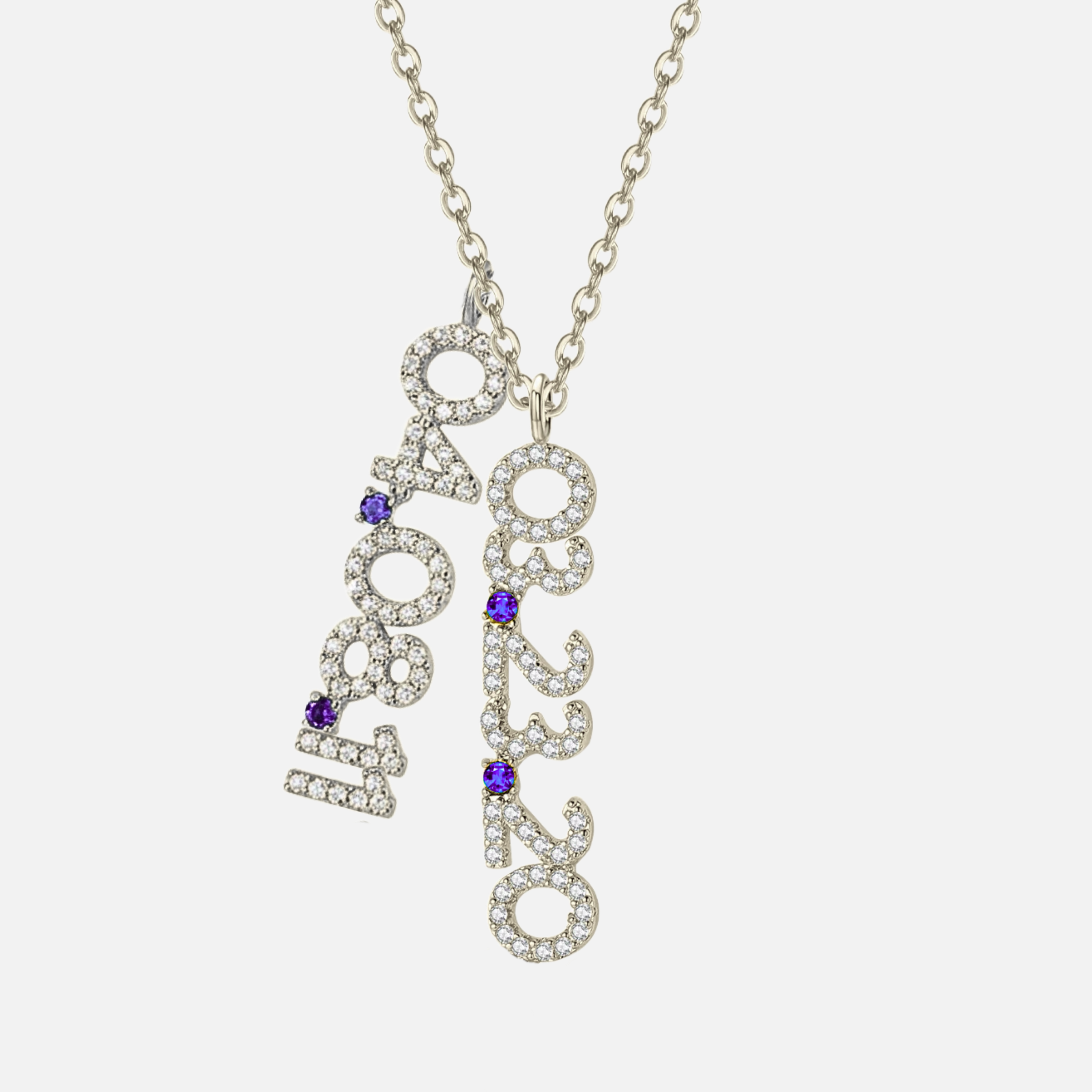 Mini Pave Custom Date Necklaces (Vertical)