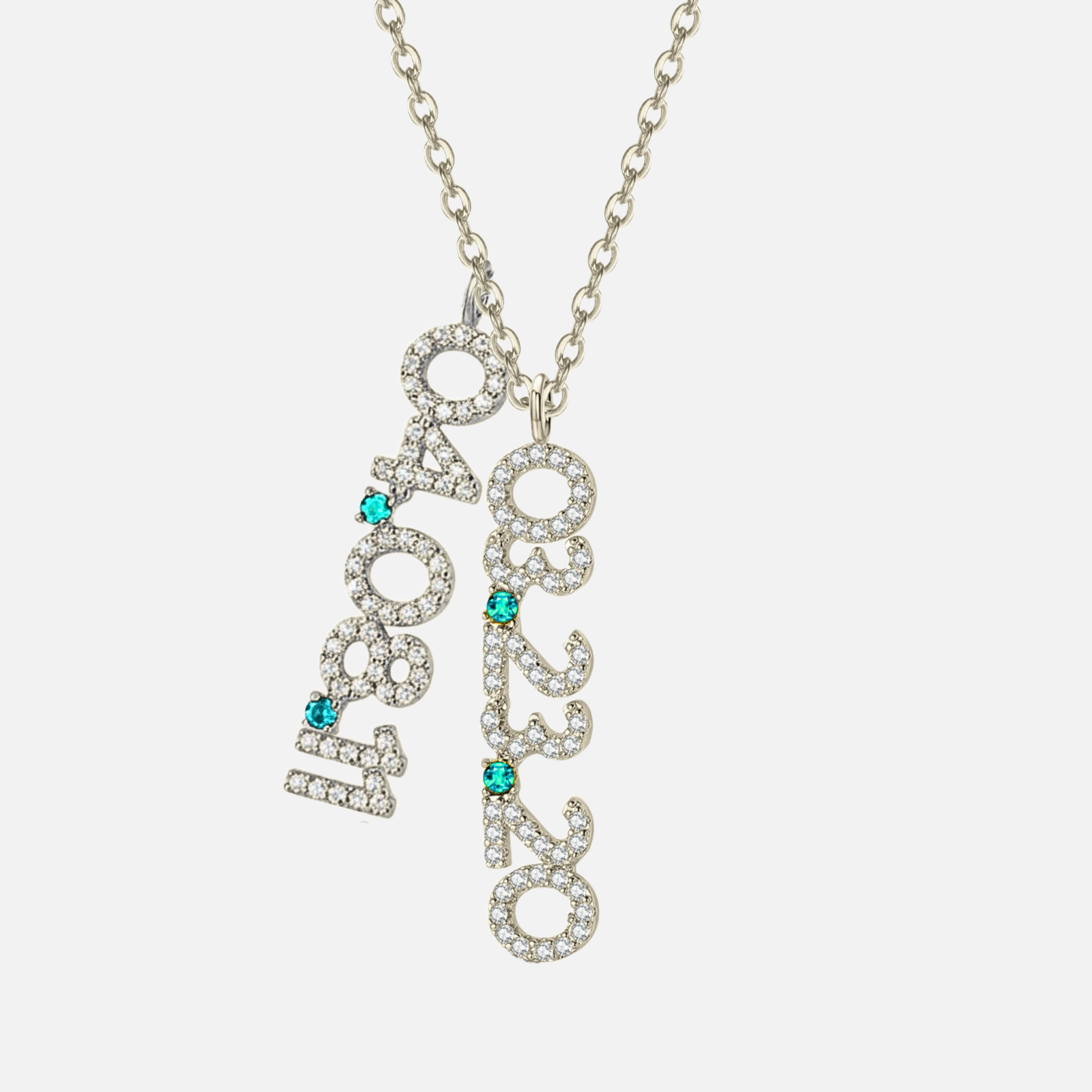 Mini Pave Custom Date Necklaces (Vertical)