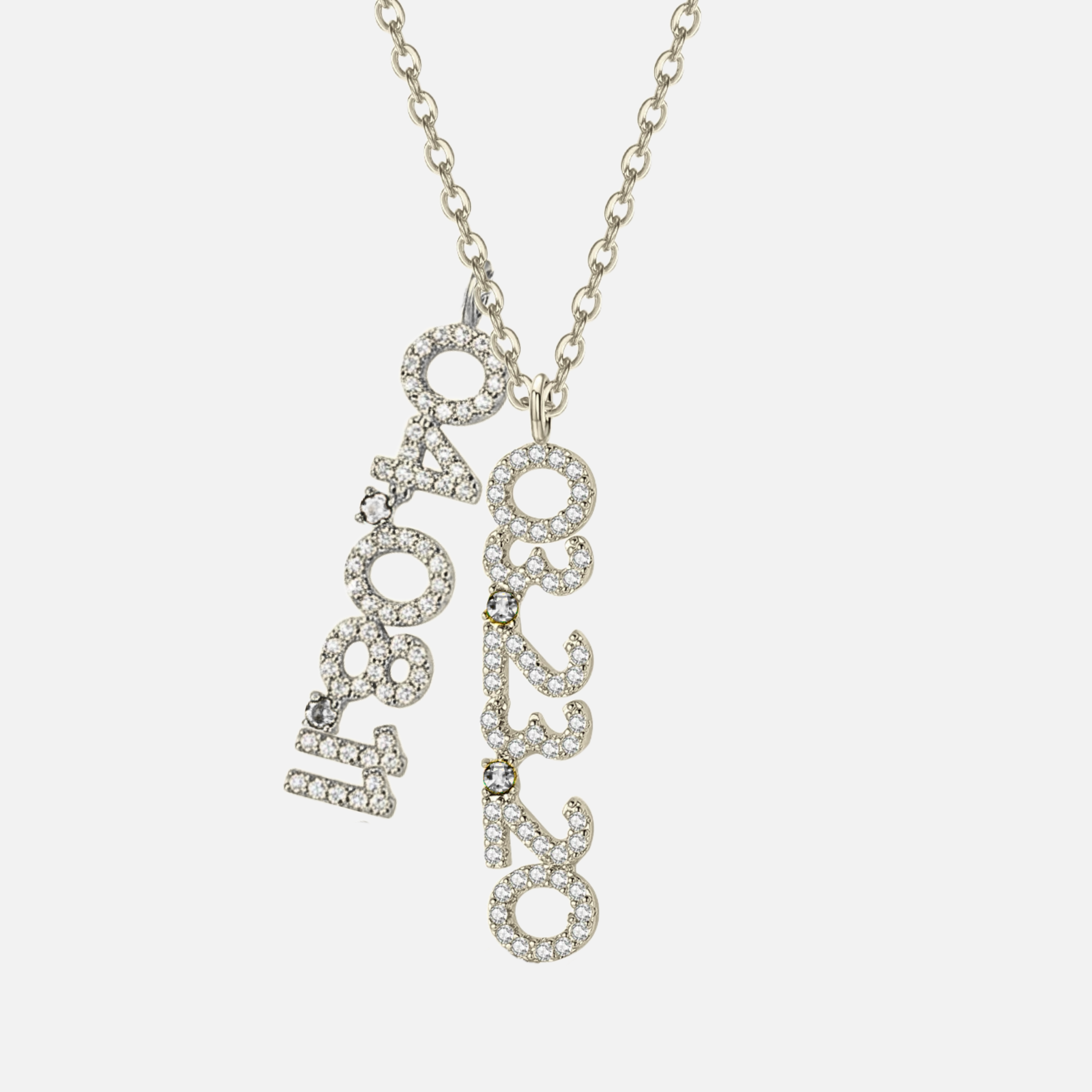 Mini Pave Custom Date Necklaces (Vertical)