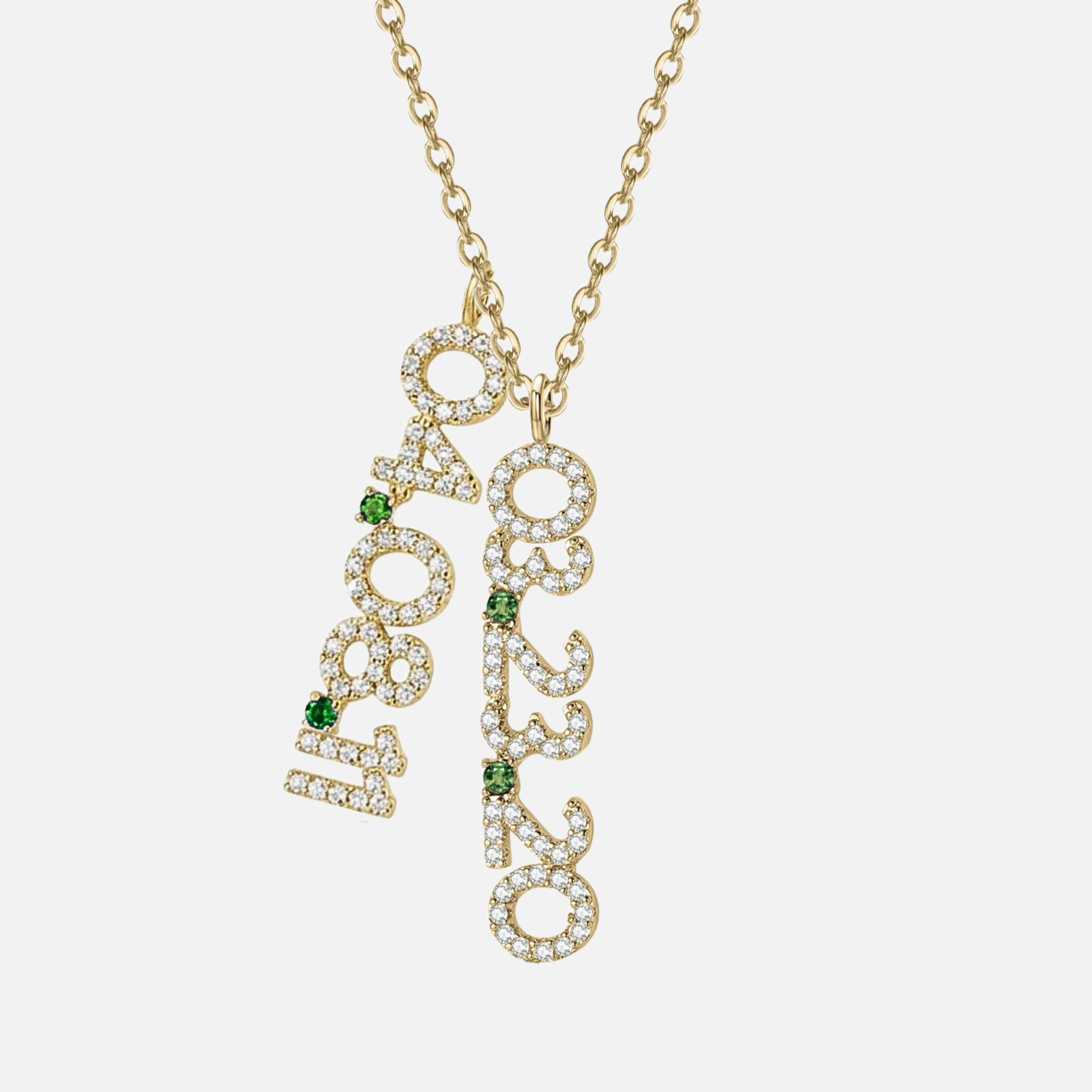 Mini Pave Custom Date Necklaces (Vertical)