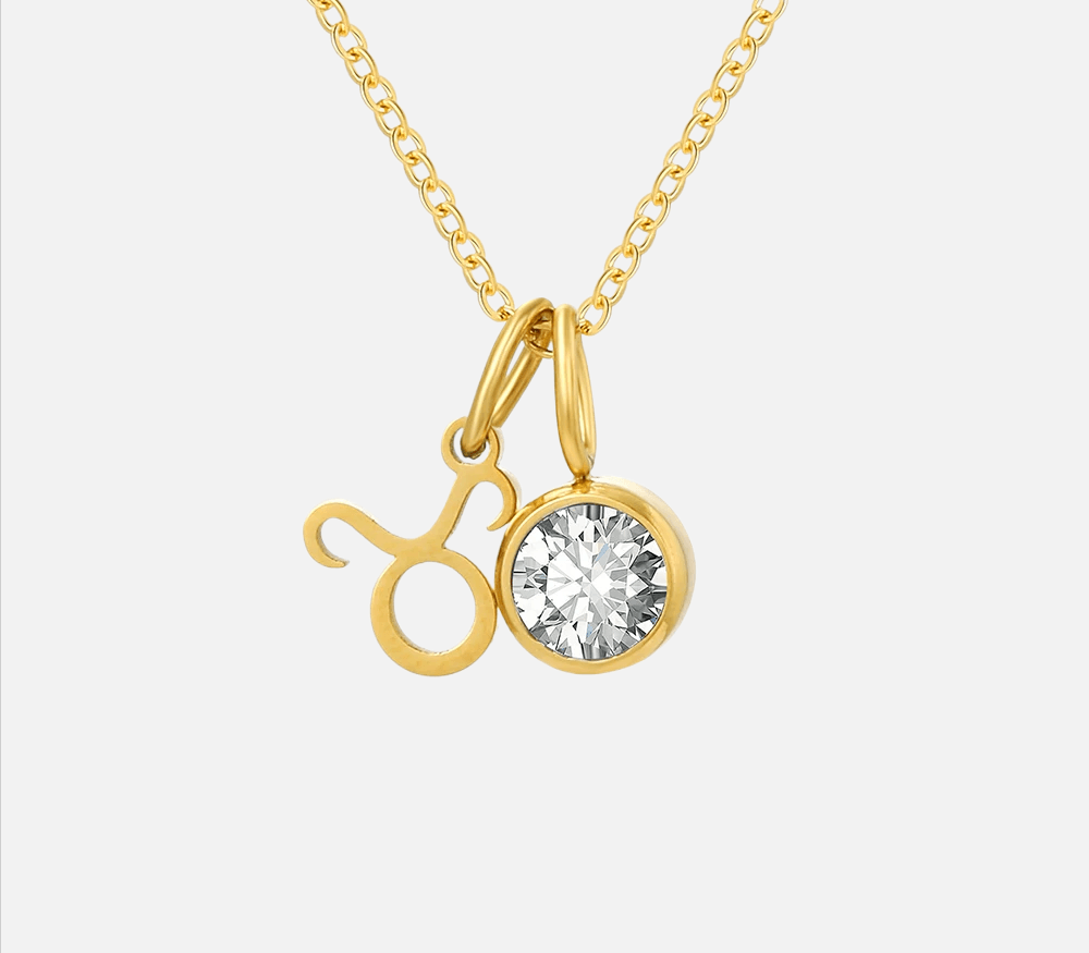 Dainty Birthstone Zodiac Necklace (14k Gold-Plated) - Jewelled Me