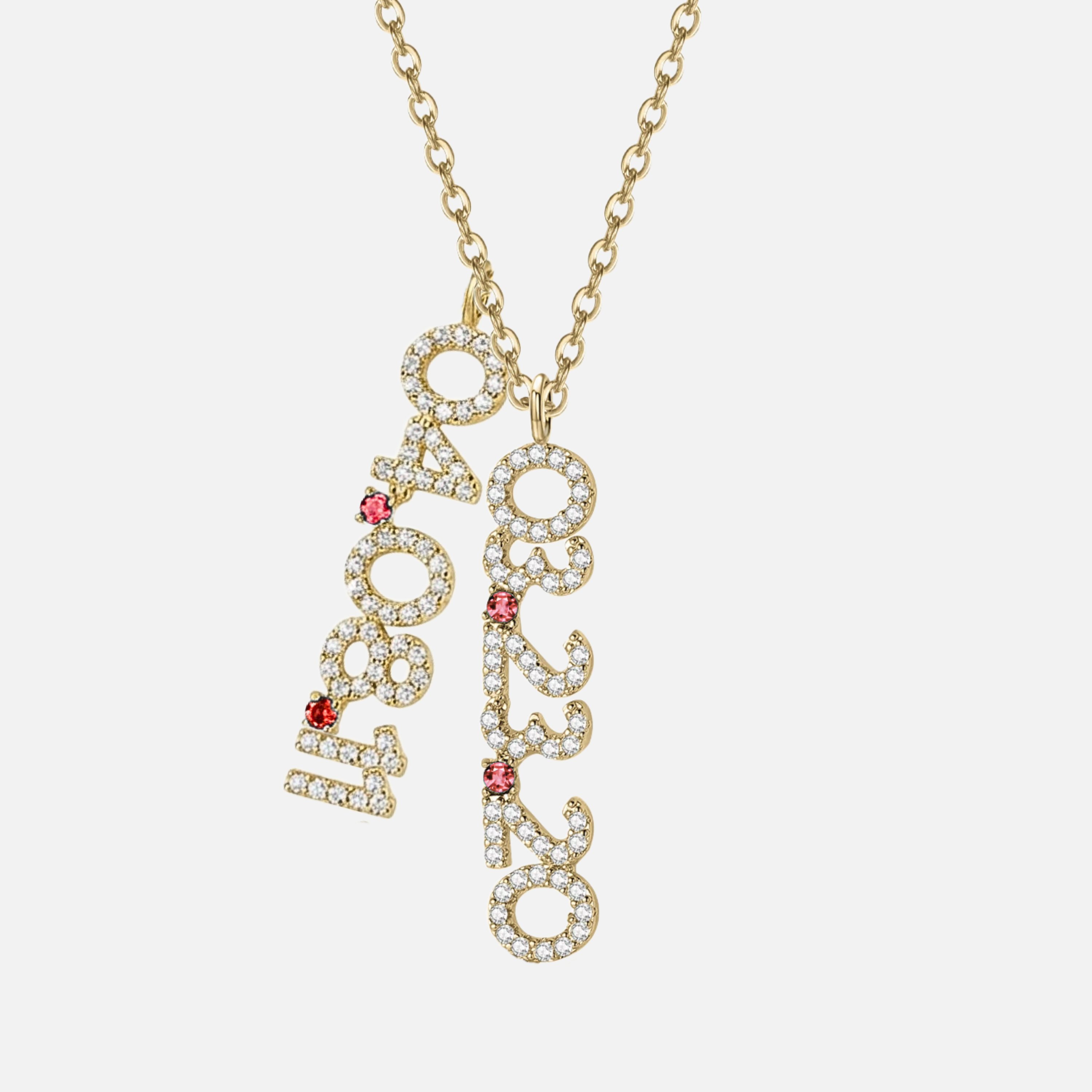 Mini Pave Custom Date Necklaces (Vertical)