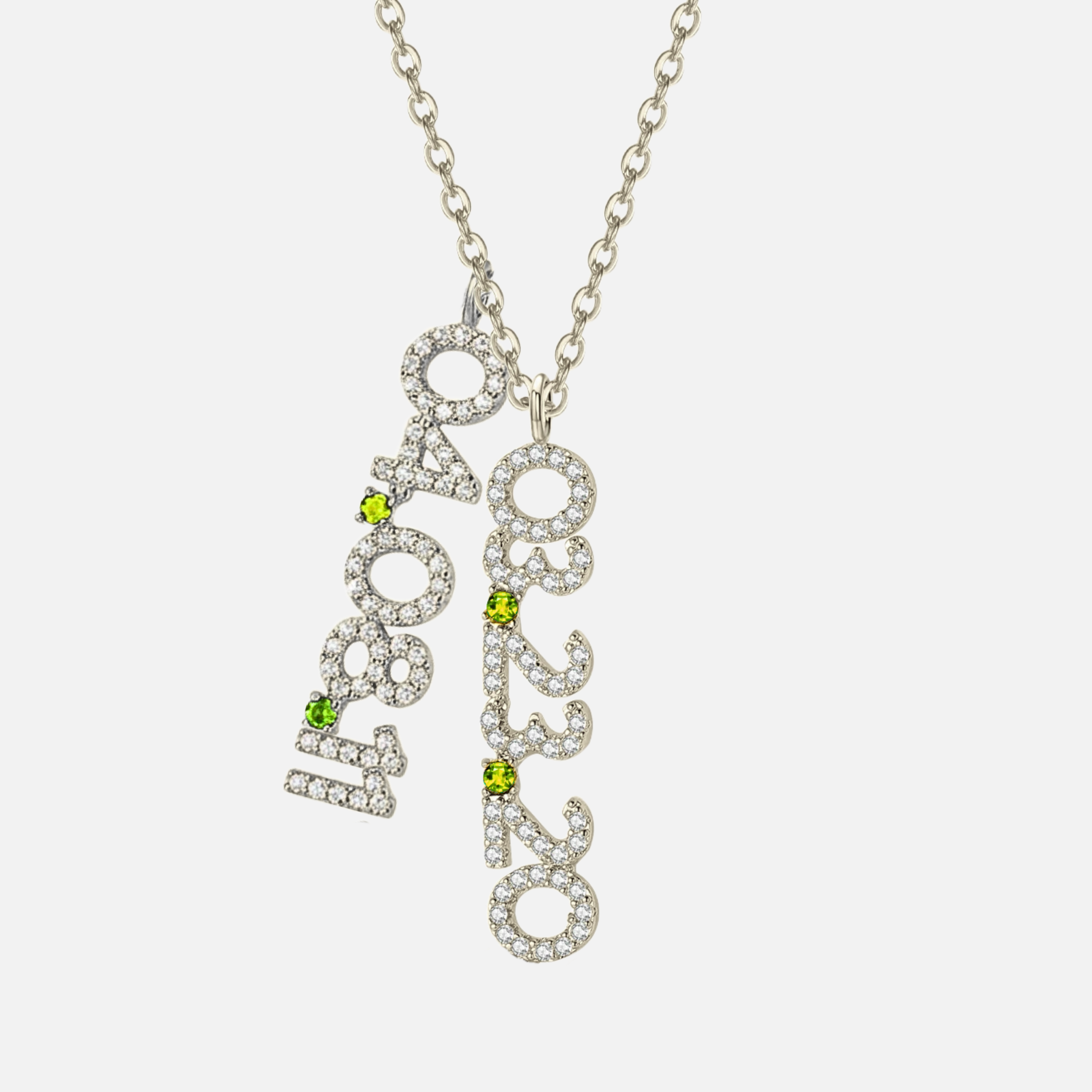 Mini Pave Custom Date Necklaces (Vertical)