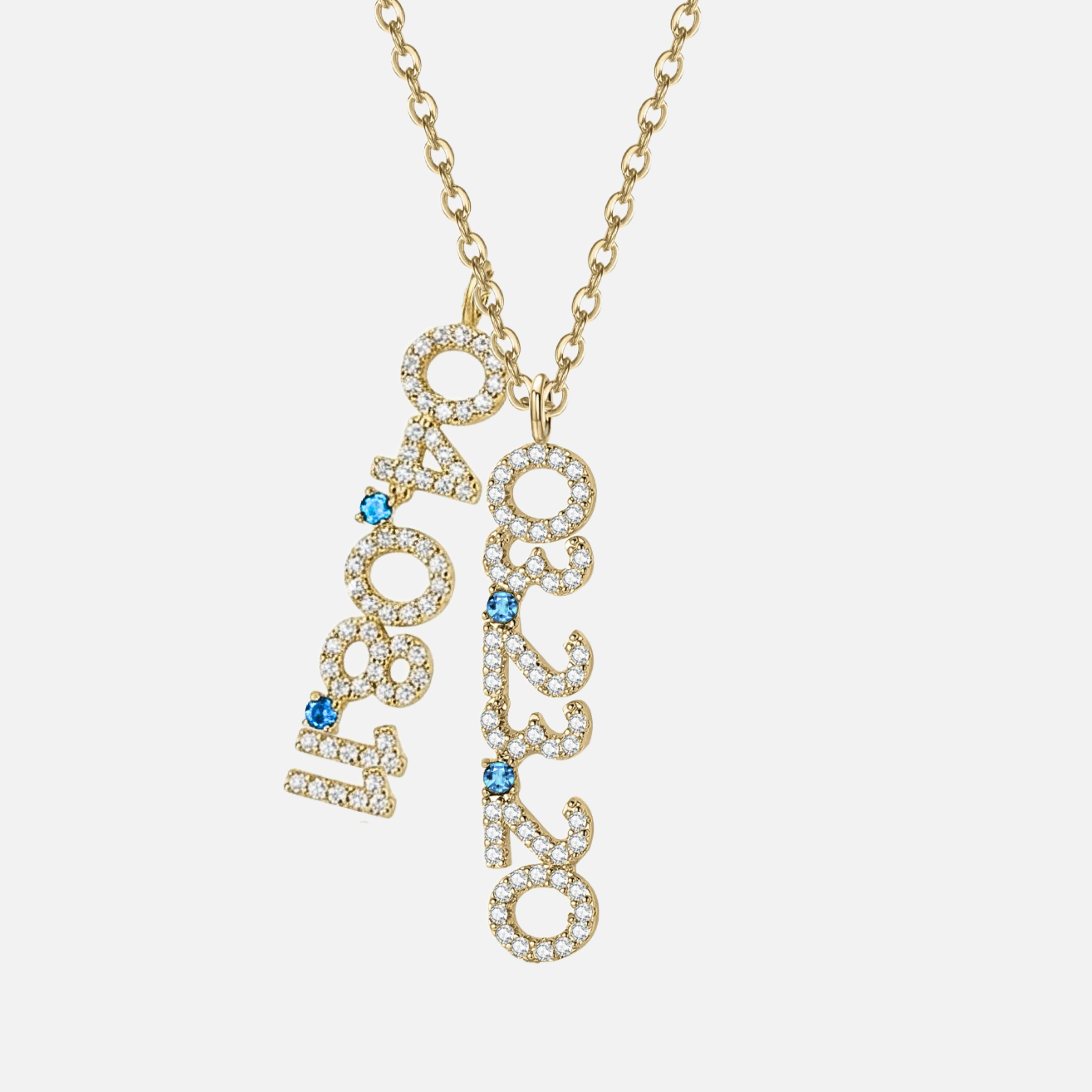 Mini Pave Custom Date Necklaces (Vertical)