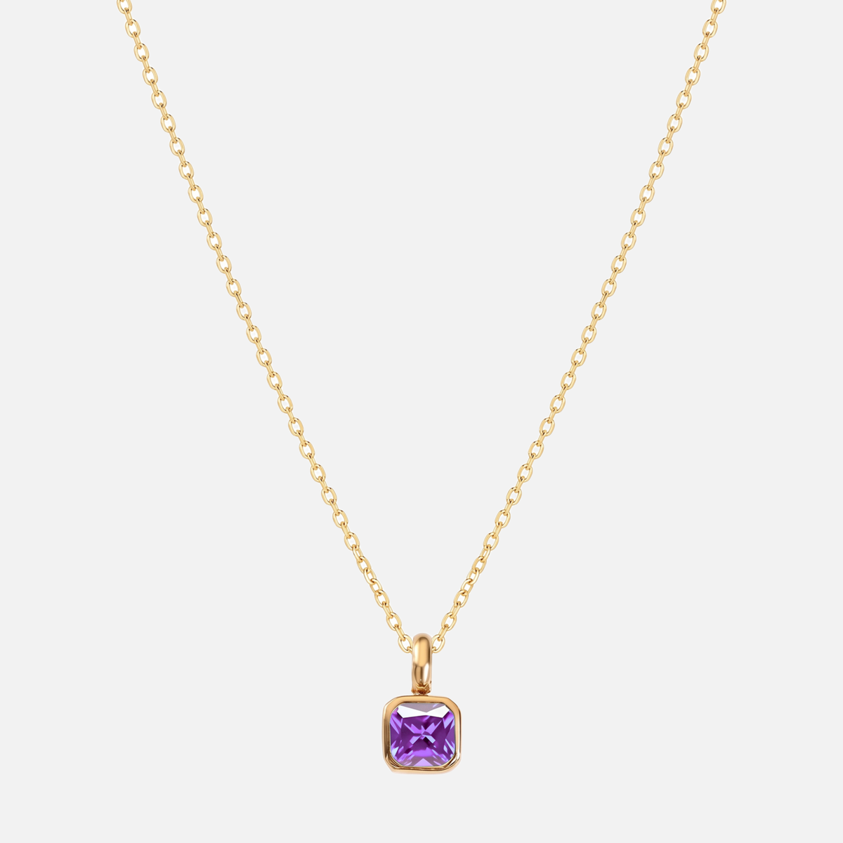 Carré Birthstone Necklace