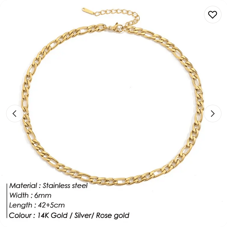Figaro Chain Necklace (14k Gold-Plated) - Jewelled Me