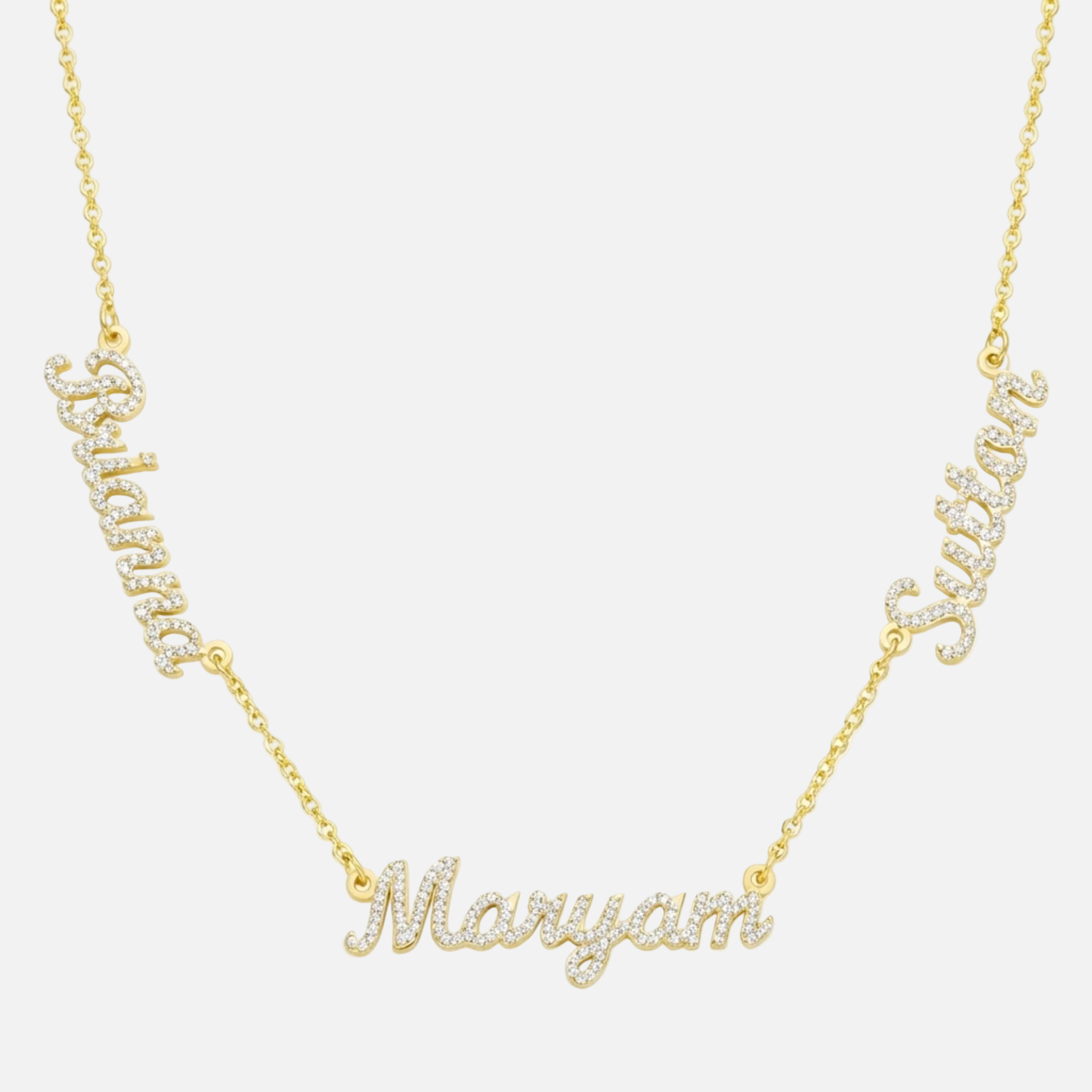 ICED Multiple Name Miami Necklace