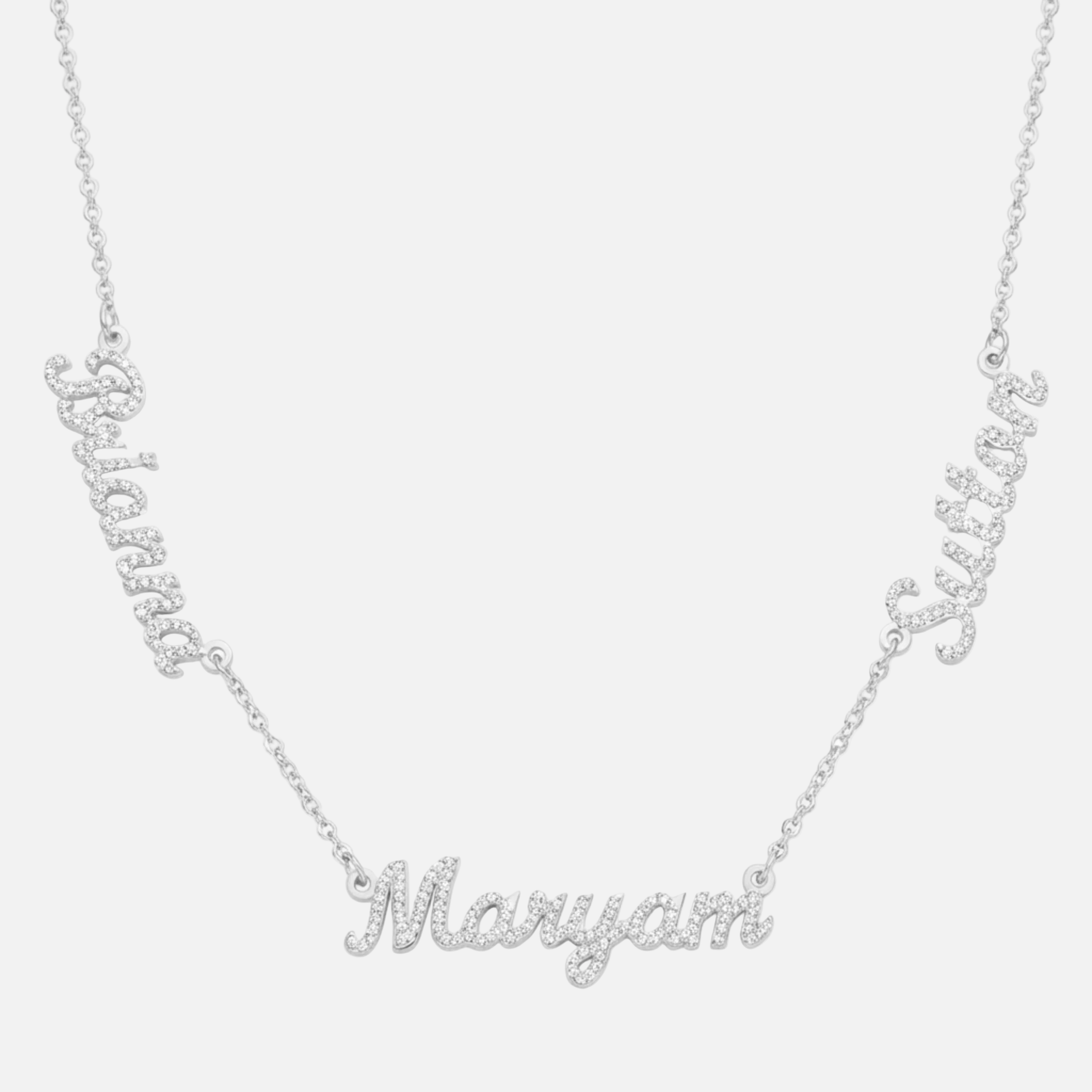 ICED Multiple Name Miami Necklace