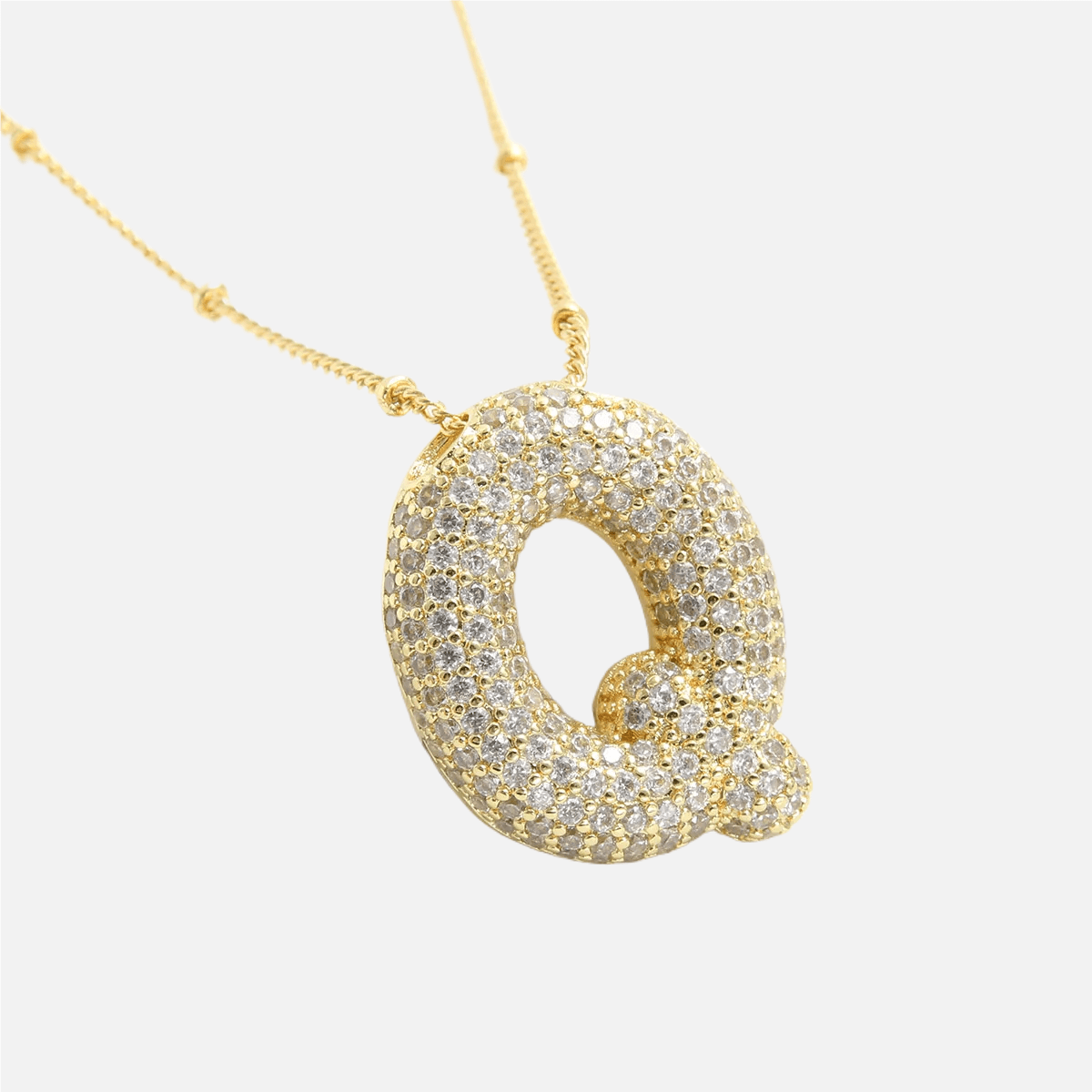 ICED Slim Bubble Initial Necklace - Jewelled Me