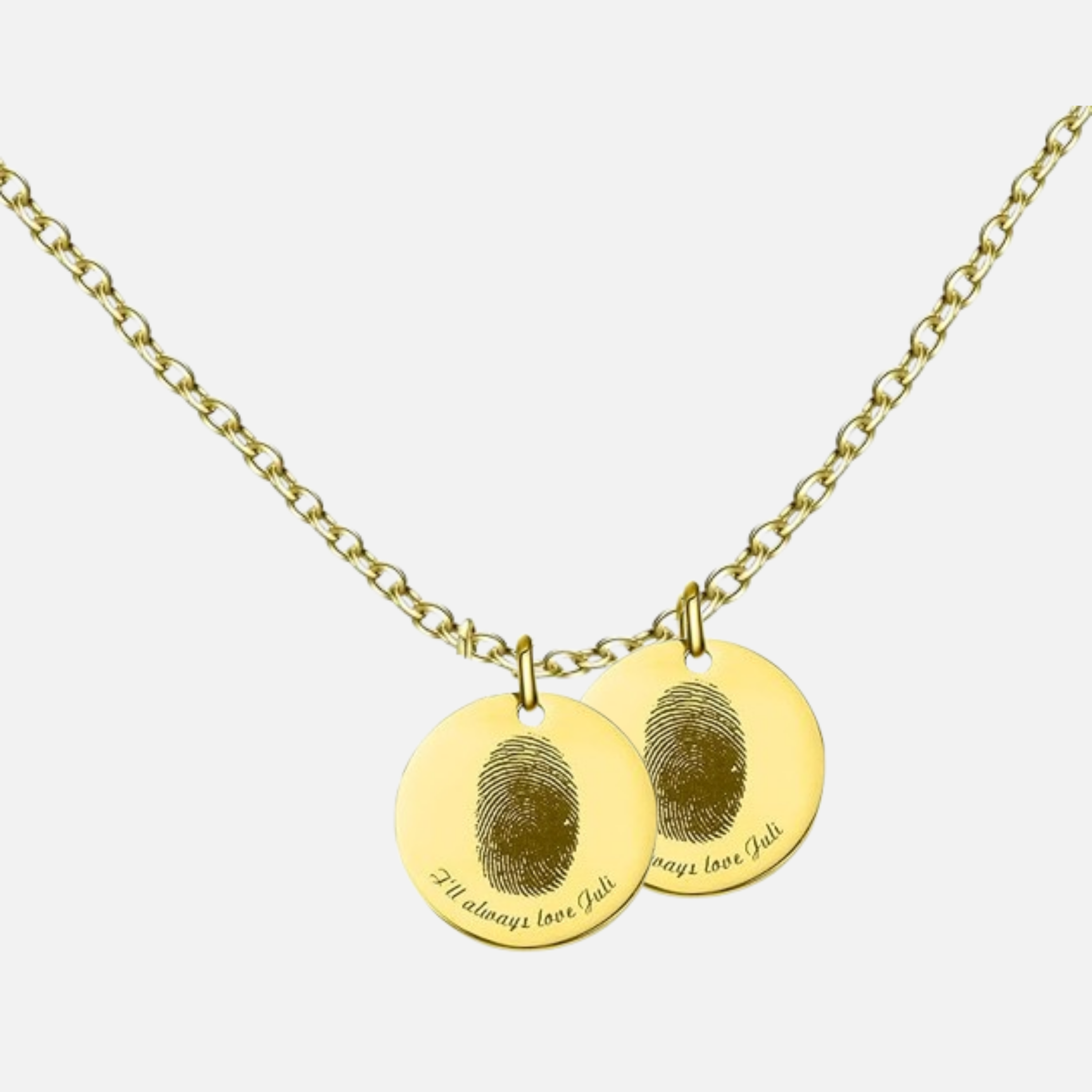 Print Fingerprint & Inscribed Name Pendant (with Photo) - Jewelled Me