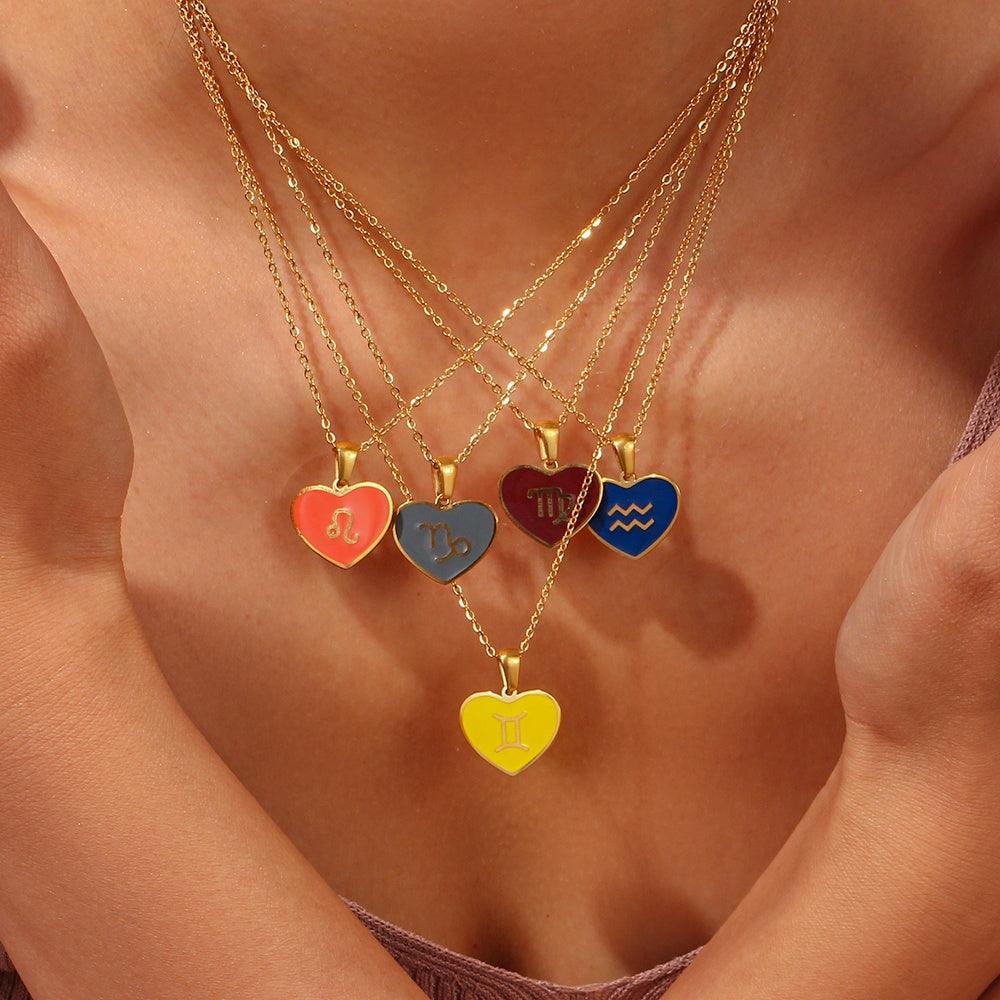 Coloured Zodiac Necklace - Jewelled Me