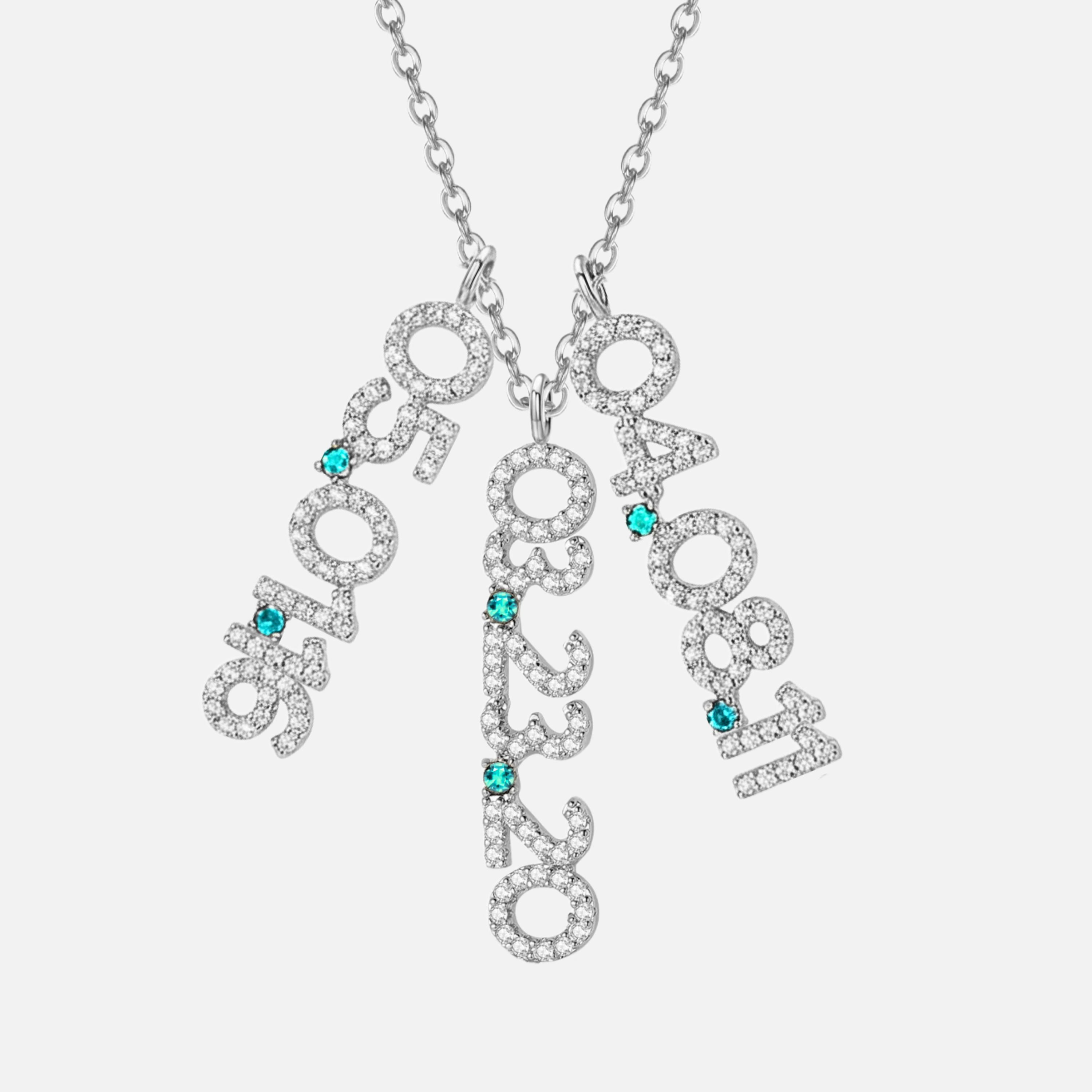 Mini Pave Custom Date Necklaces (Vertical)