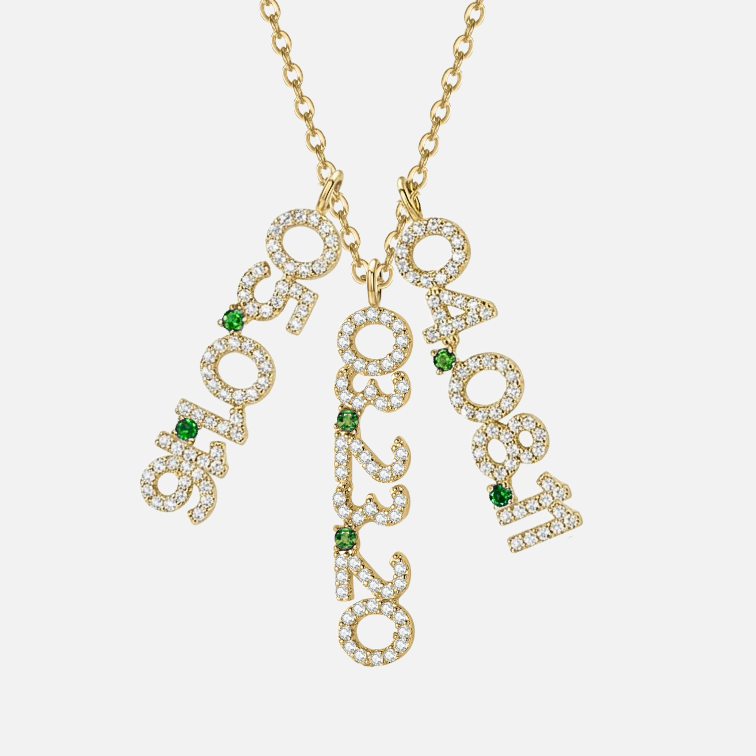 Mini Pave Custom Date Necklaces (Vertical)