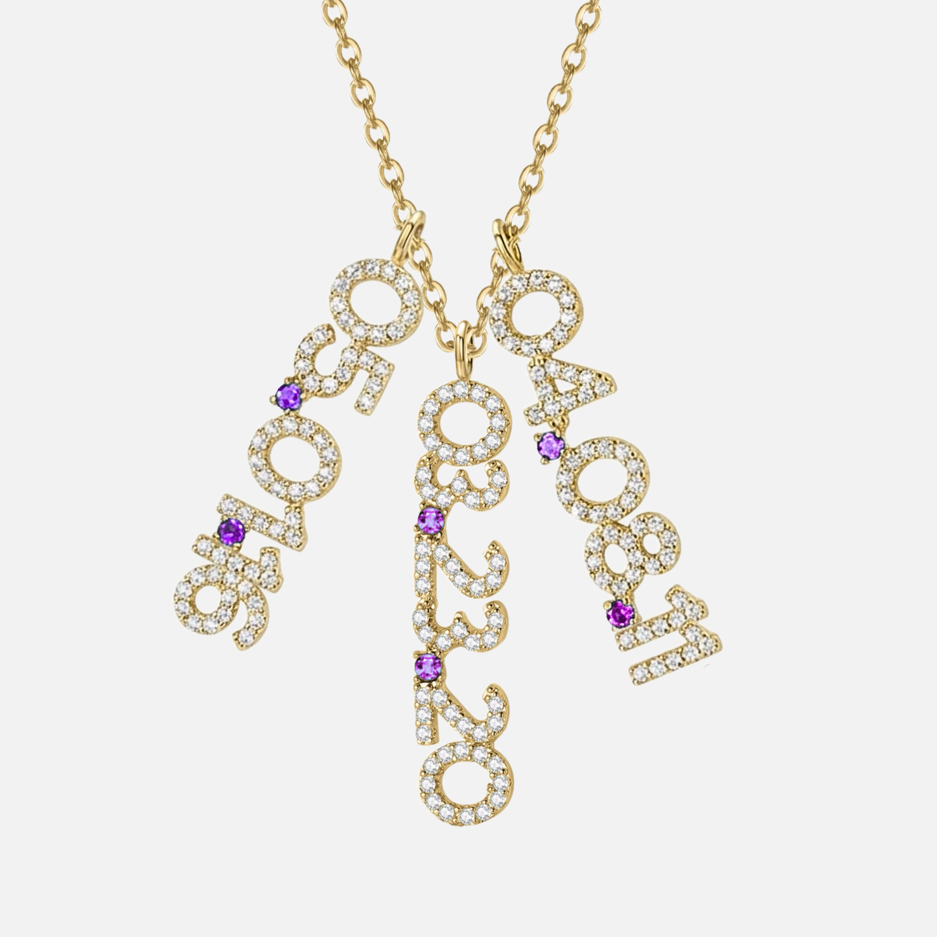 Mini Pave Custom Date Necklaces (Vertical)