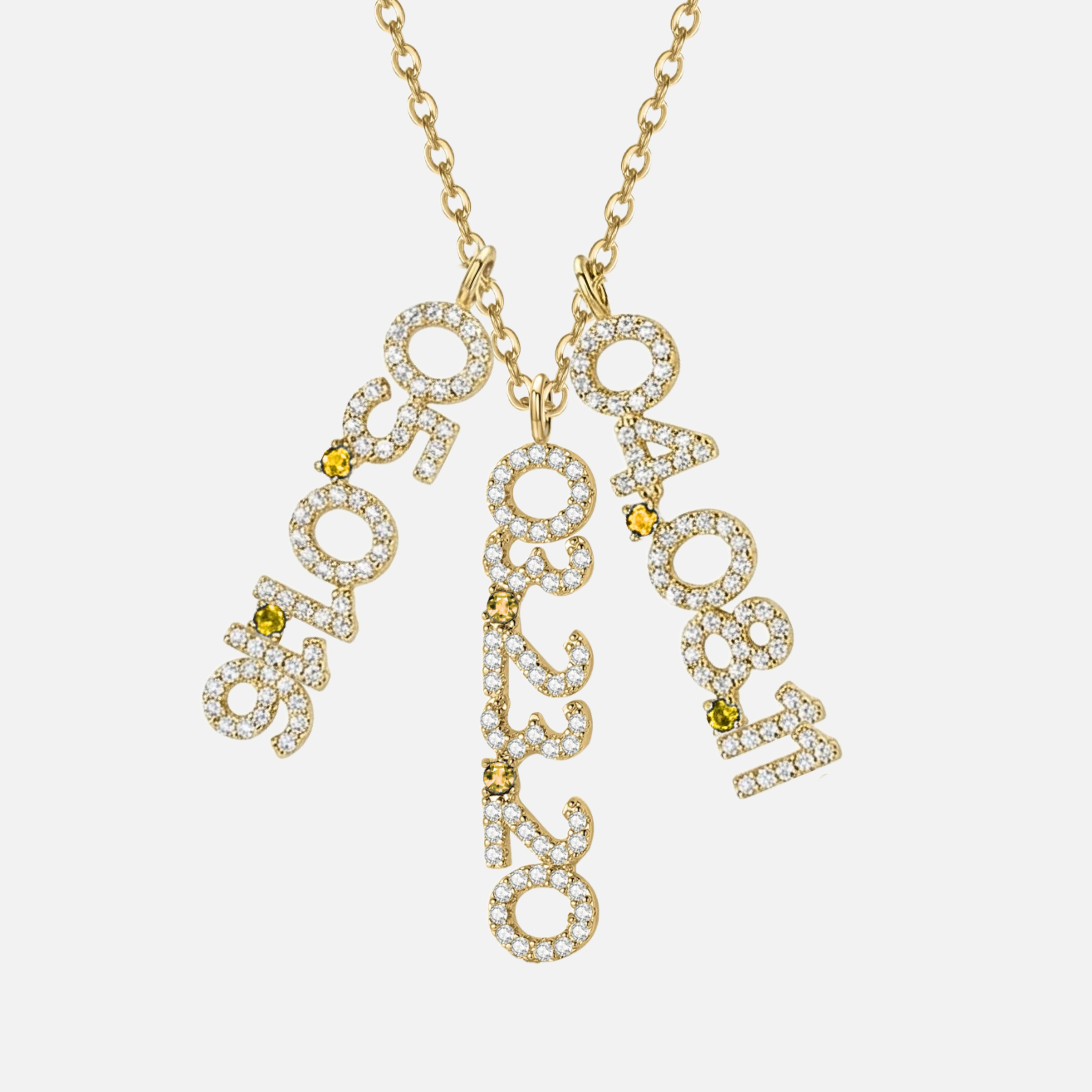 Mini Pave Custom Date Necklaces (Vertical)