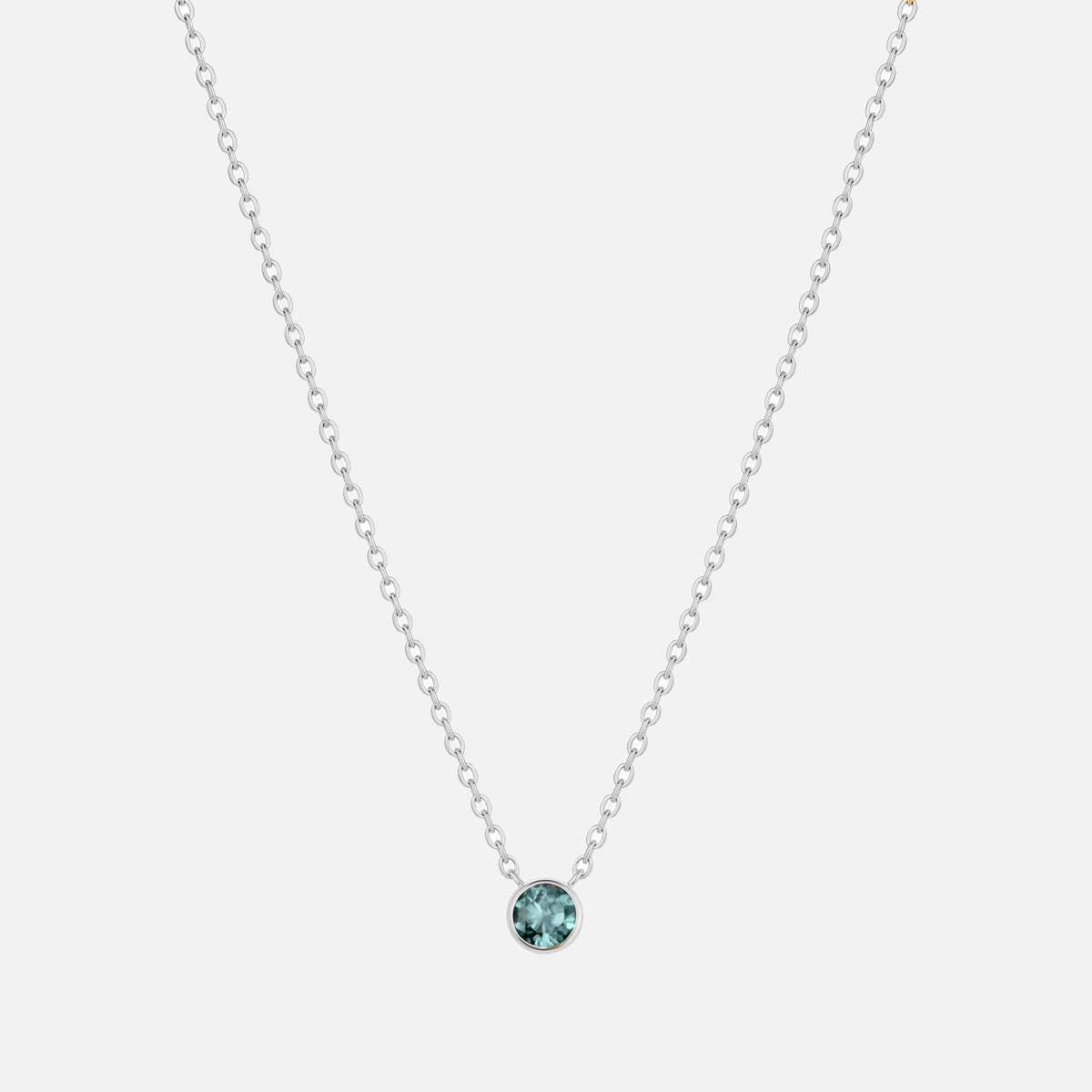 Solitaire Bezel Birthstone Necklace