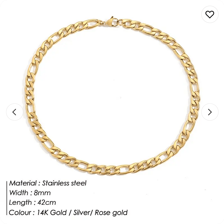 Figaro Chain Necklace (14k Gold-Plated) - Jewelled Me
