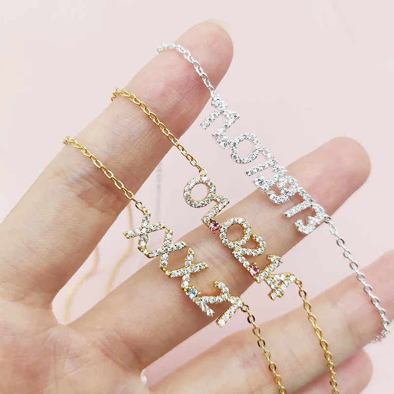 Pave Custom Date Necklace (Horizontal) - Jewelled Me