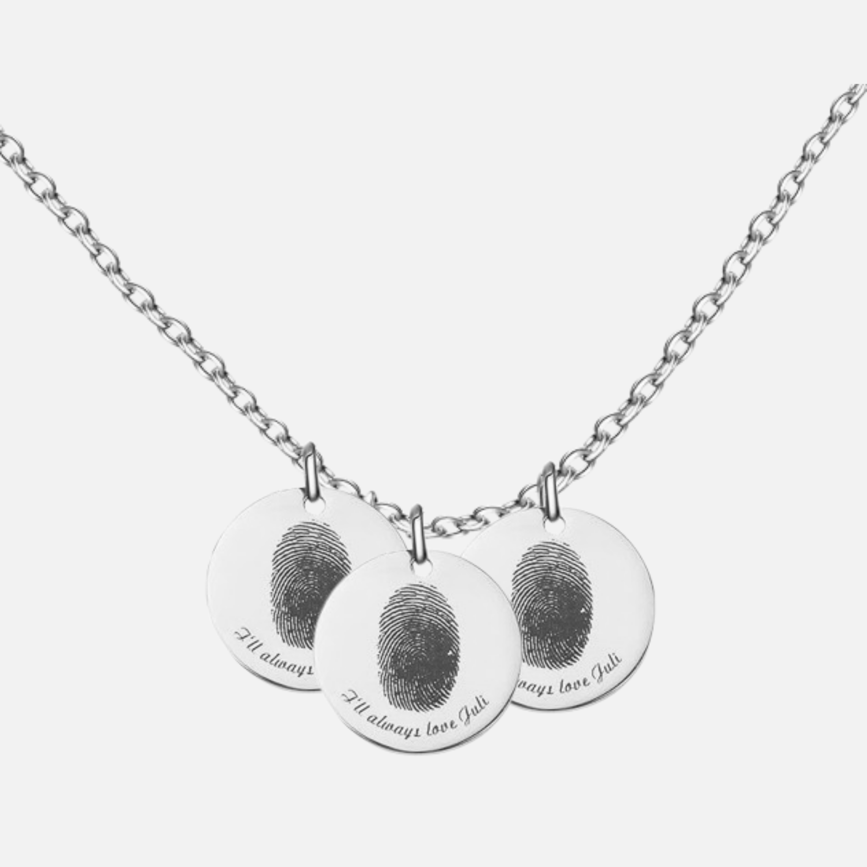Print Fingerprint & Inscribed Name Pendant (with Photo) - Jewelled Me