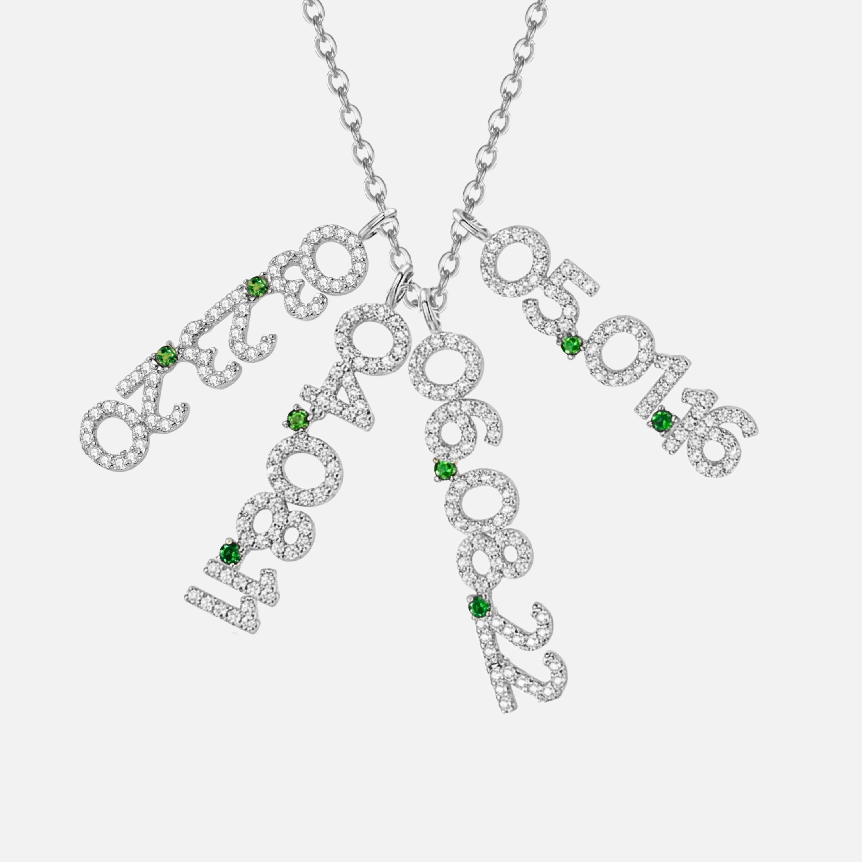 Mini Pave Custom Date Necklaces (Vertical)