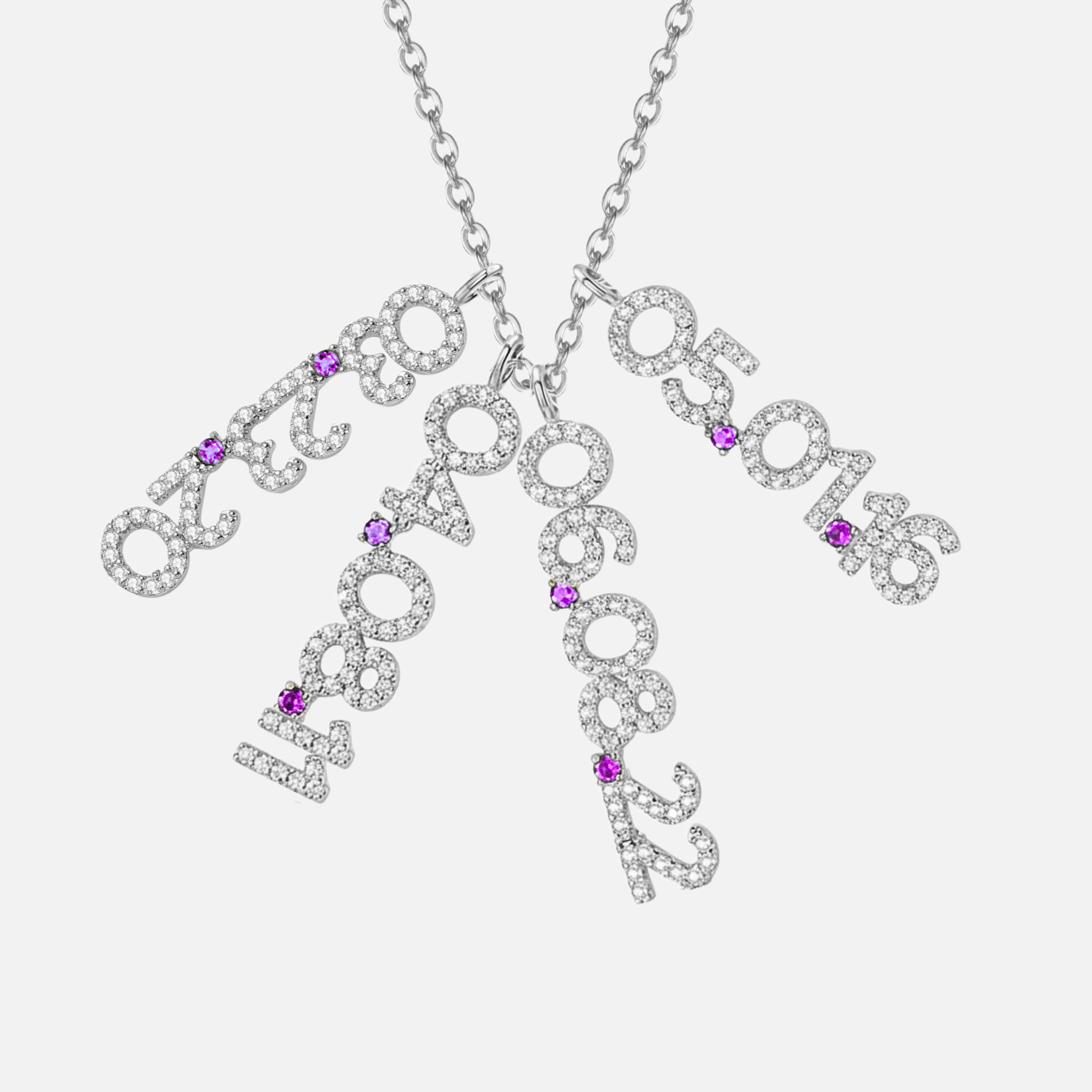 Mini Pave Custom Date Necklaces (Vertical)