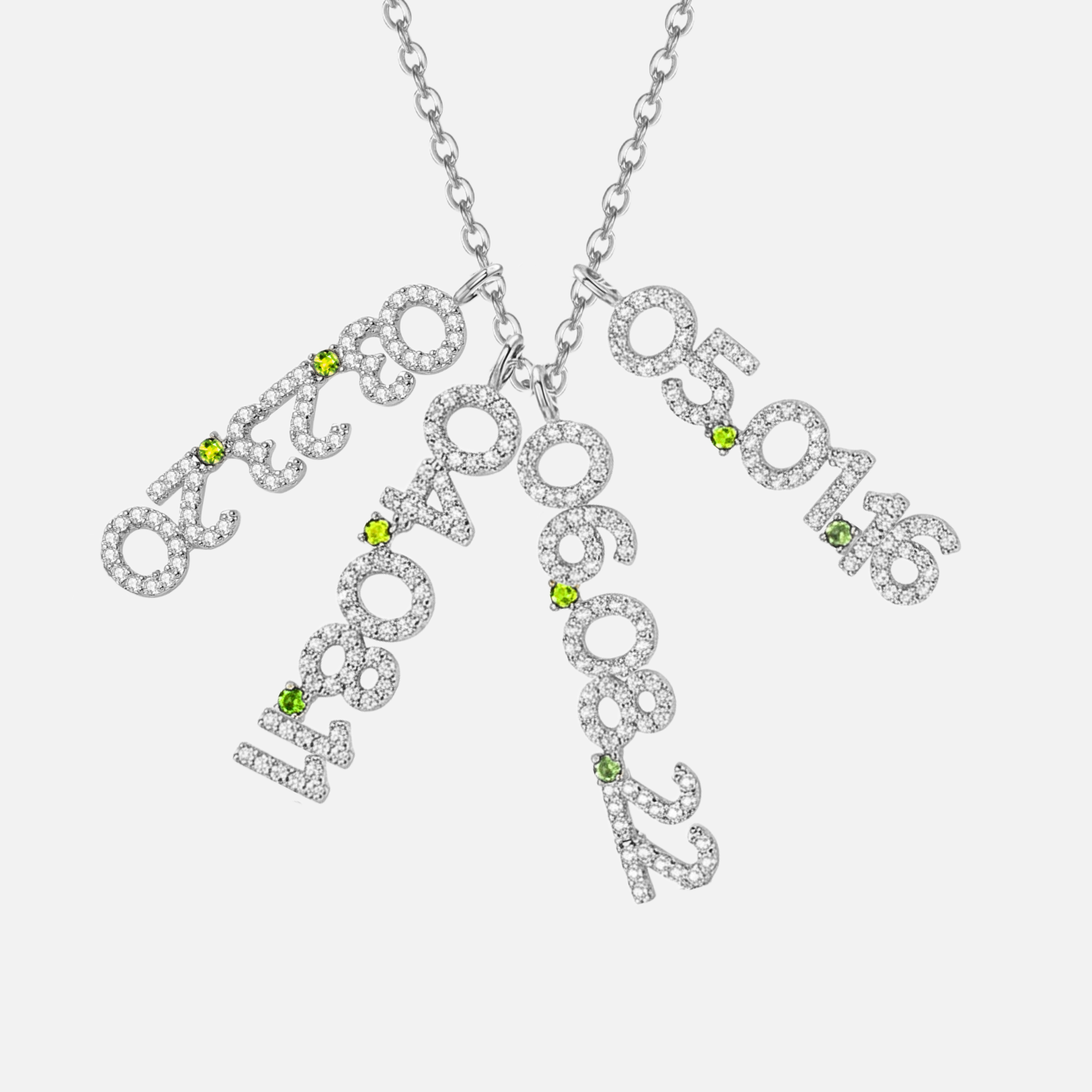 Mini Pave Custom Date Necklaces (Vertical) - Jewelled Me