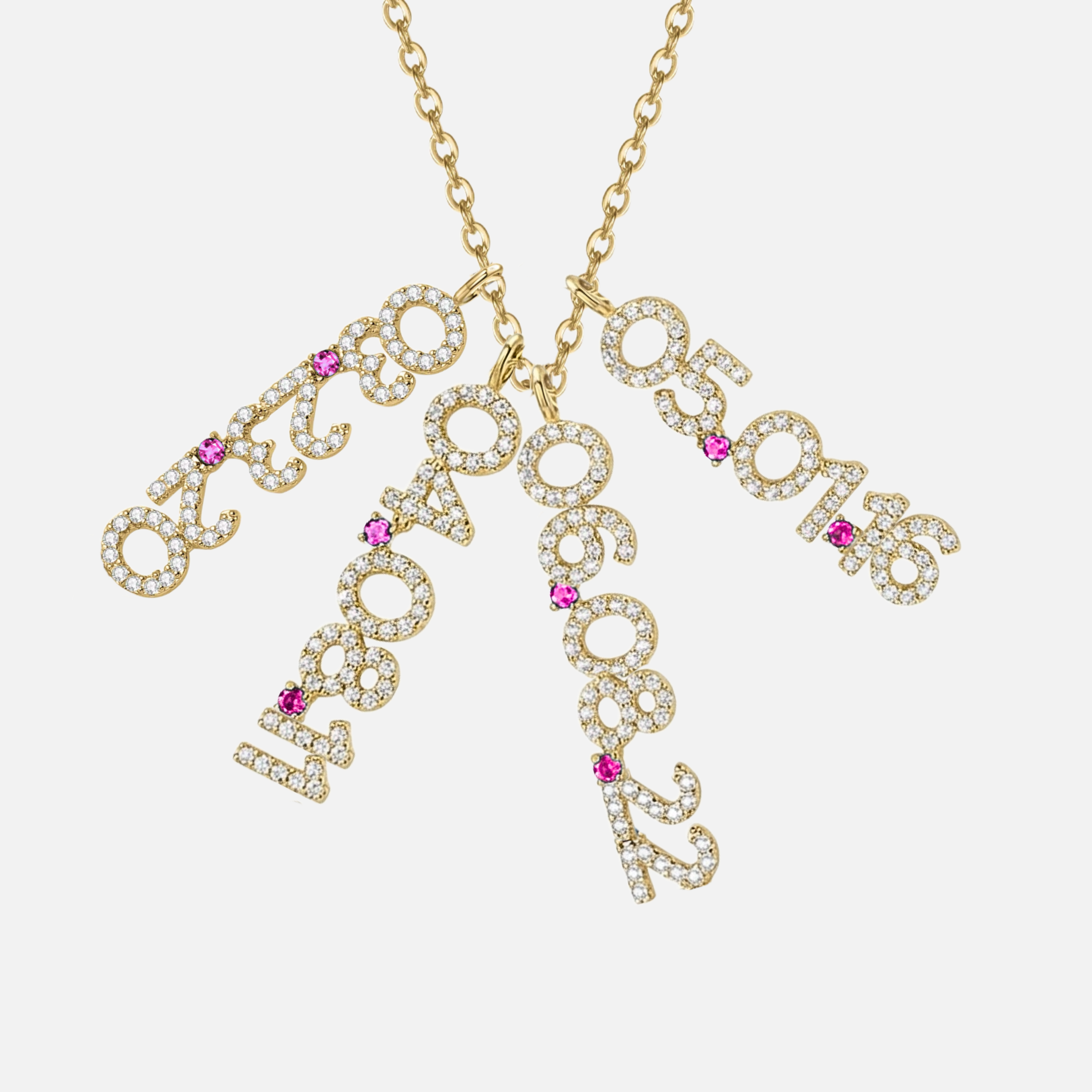 Mini Pave Custom Date Necklaces (Vertical)