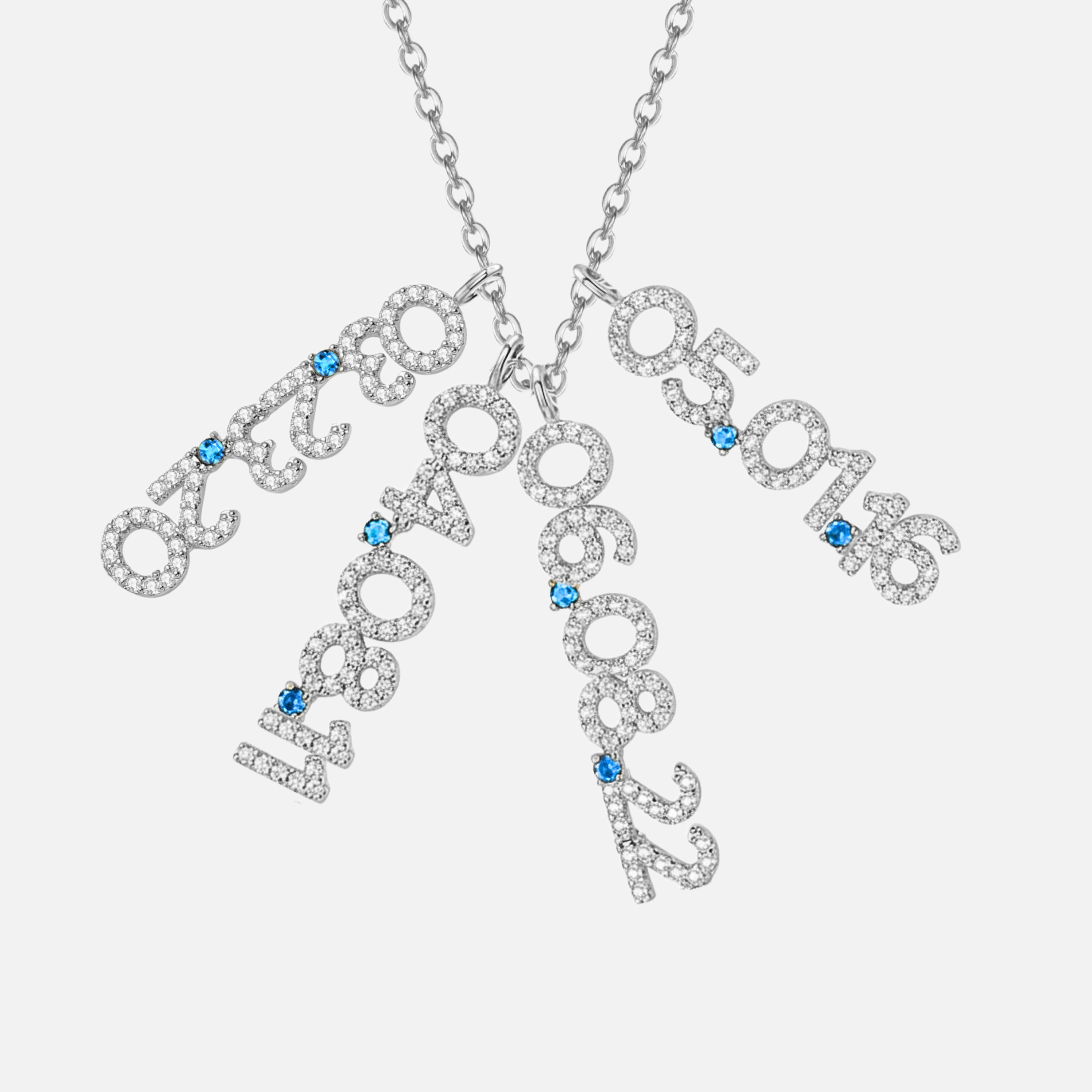 Mini Pave Custom Date Necklaces (Vertical)