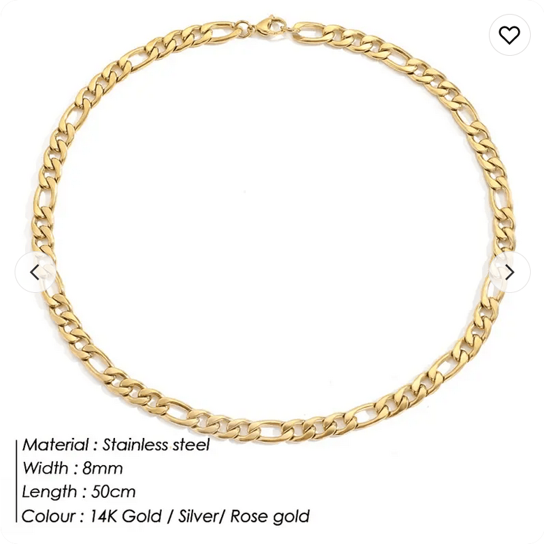 Figaro Chain Necklace (14k Gold-Plated) - Jewelled Me