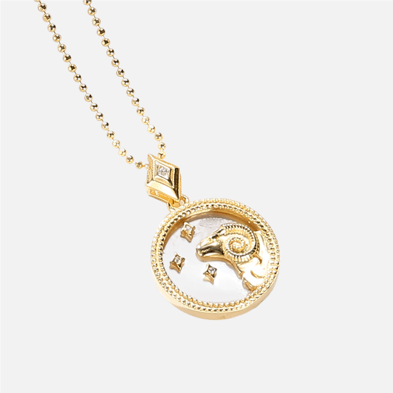 Jewelled Mother of Pearl Zodiac Necklace - Jewelled Me