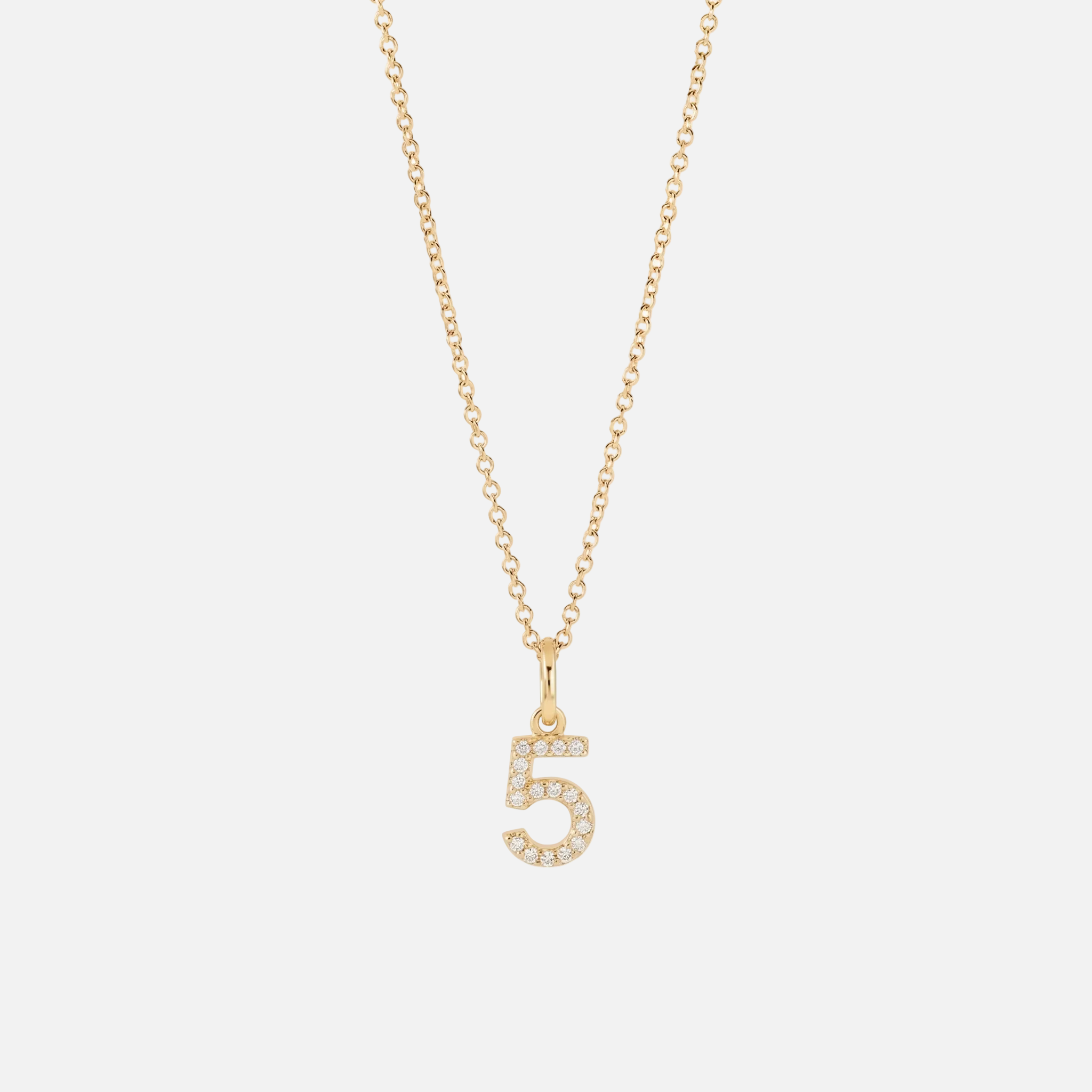Mini Pave Custom Number Necklace - Jewelled Me