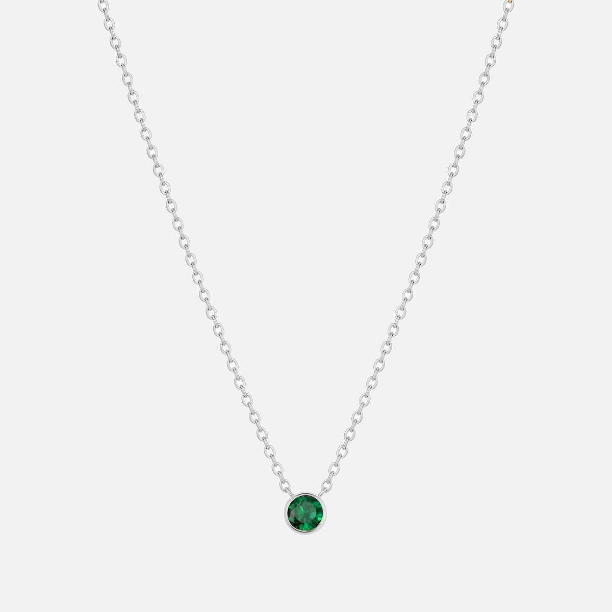 Solitaire Bezel Birthstone Necklace