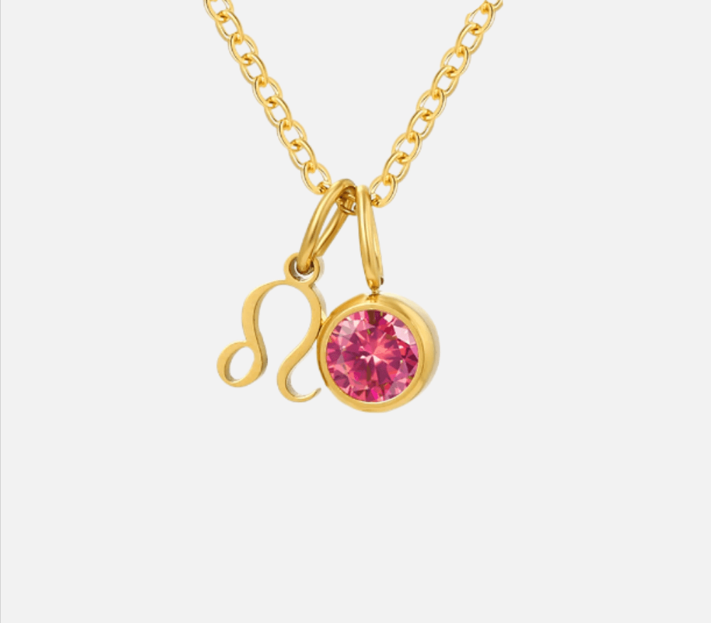 Dainty Birthstone Zodiac Necklace (14k Gold-Plated) - Jewelled Me
